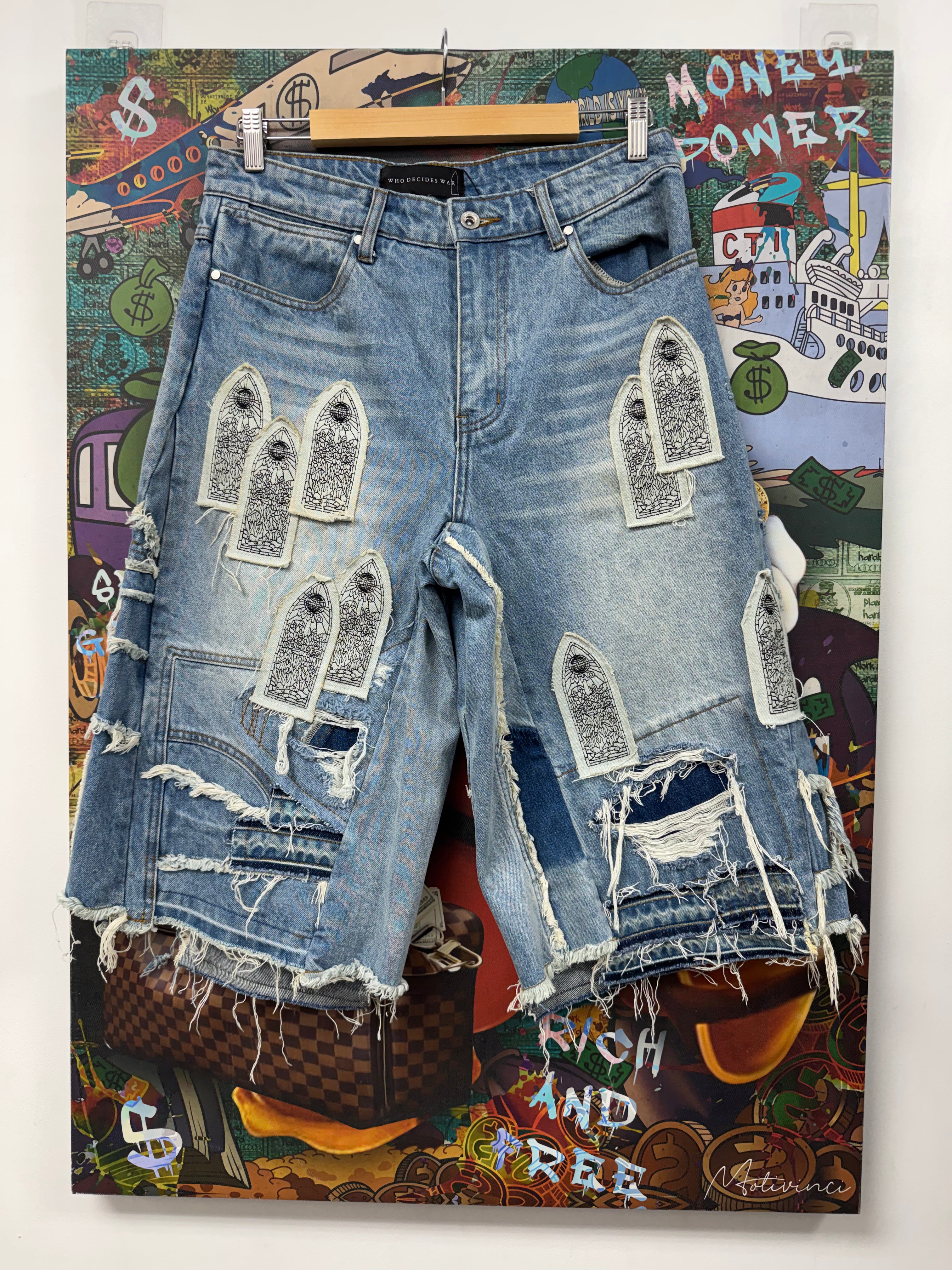 Who Decides War Patched Arch Carpenter Jean Shorts