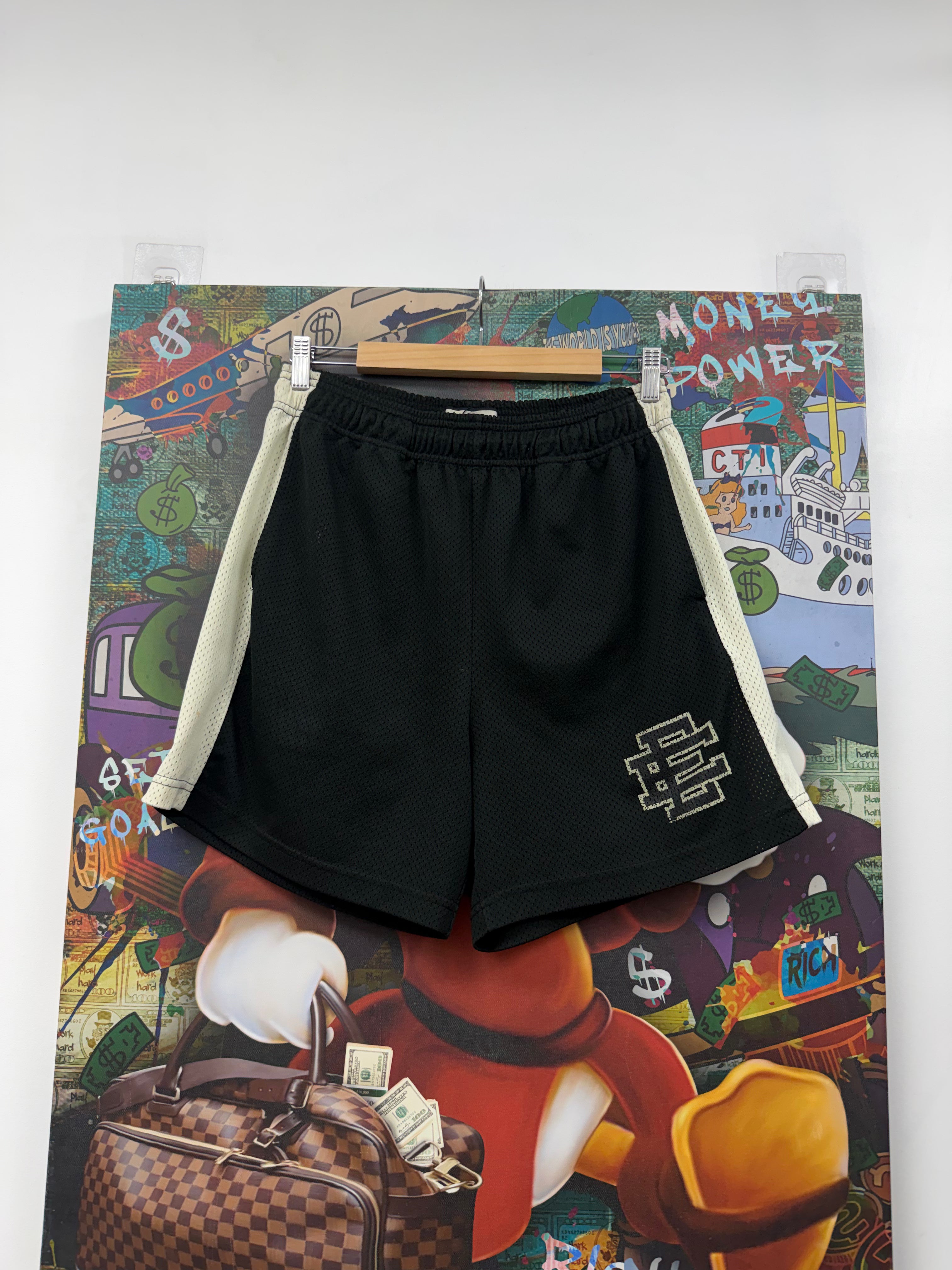 Eric Emanuel Black Cream Stripe Shorts