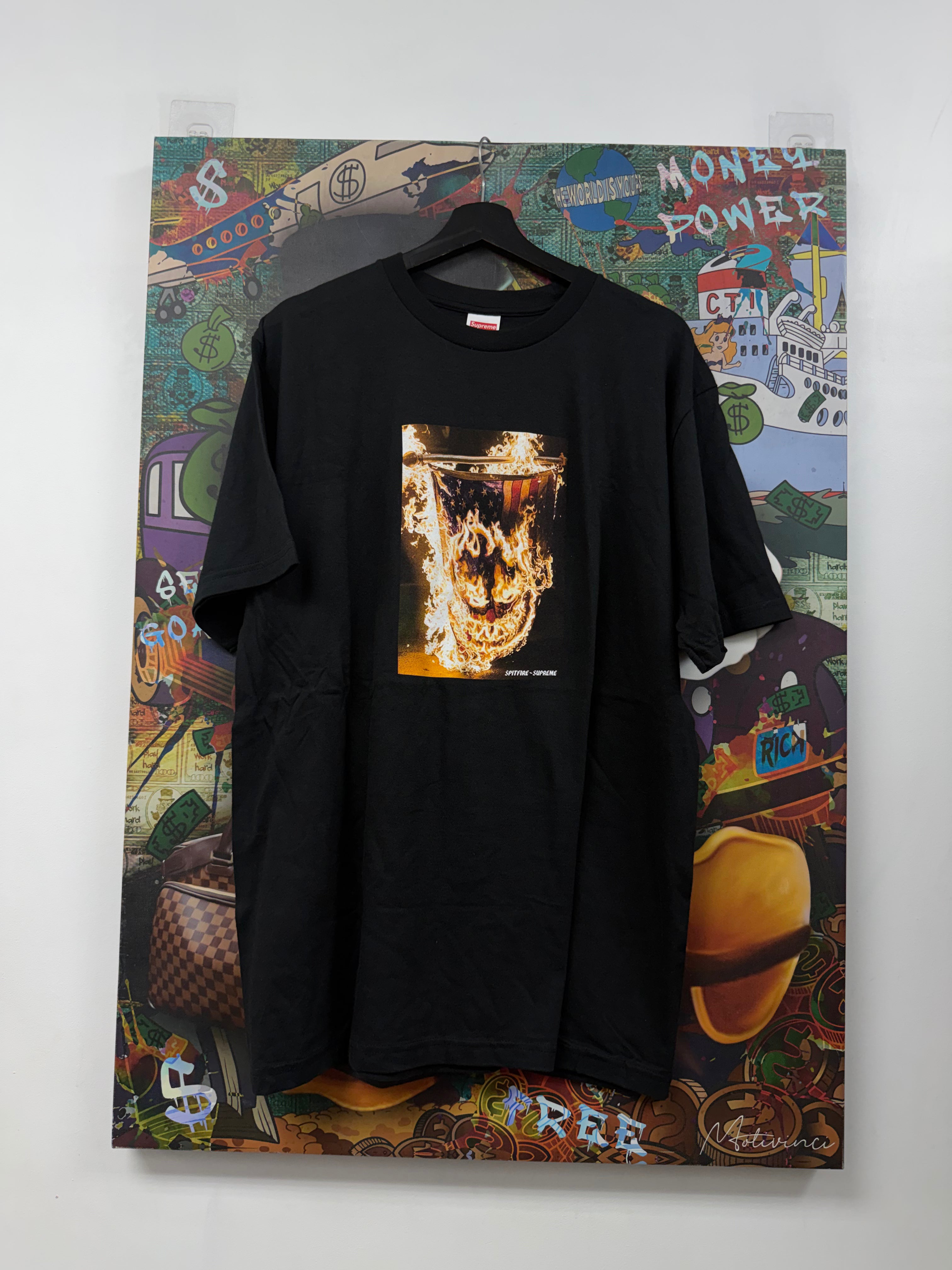 Supreme Black Spitfire Flag Tee
