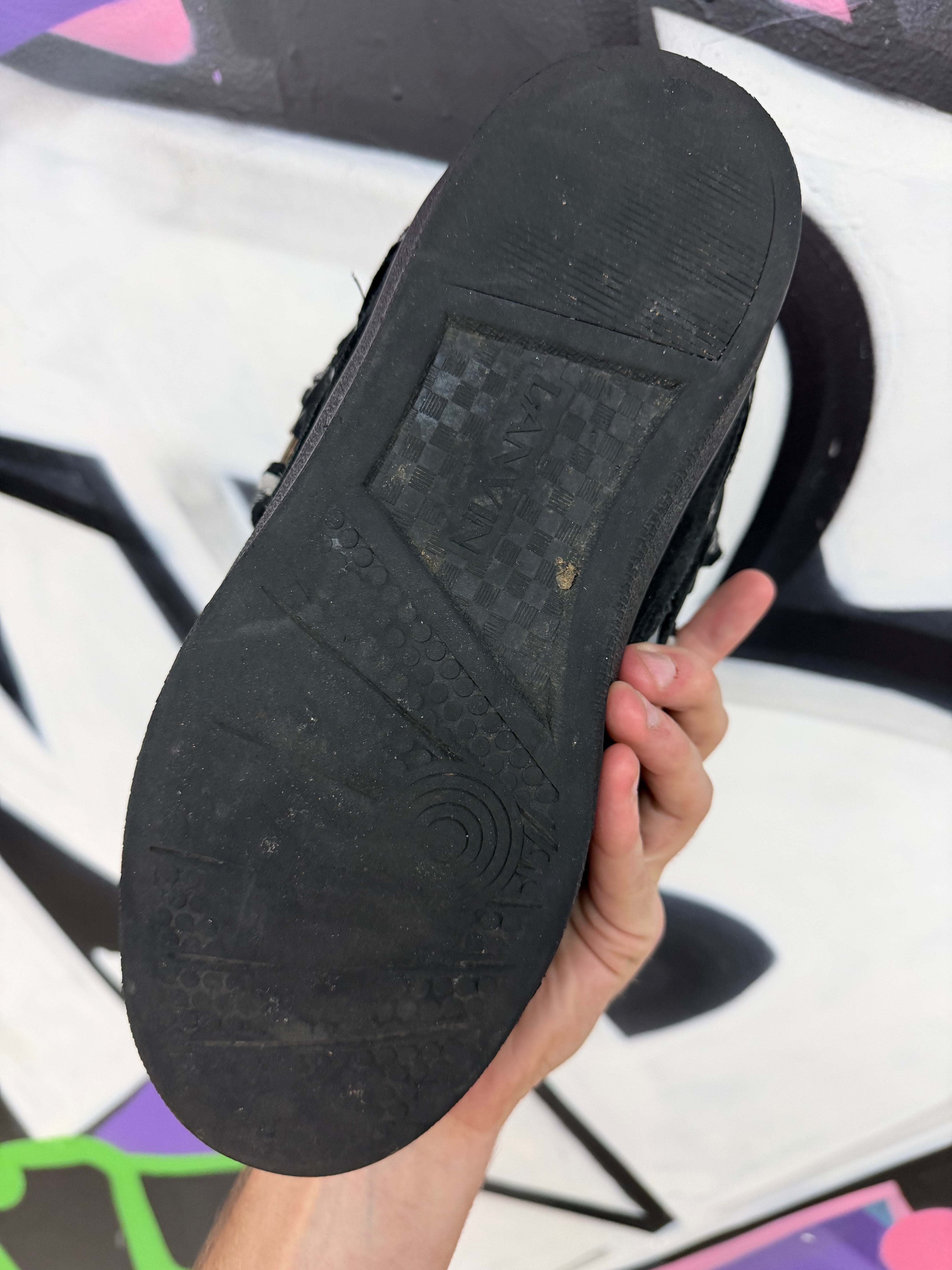 Lanvin Black Silver Curb Sneakers