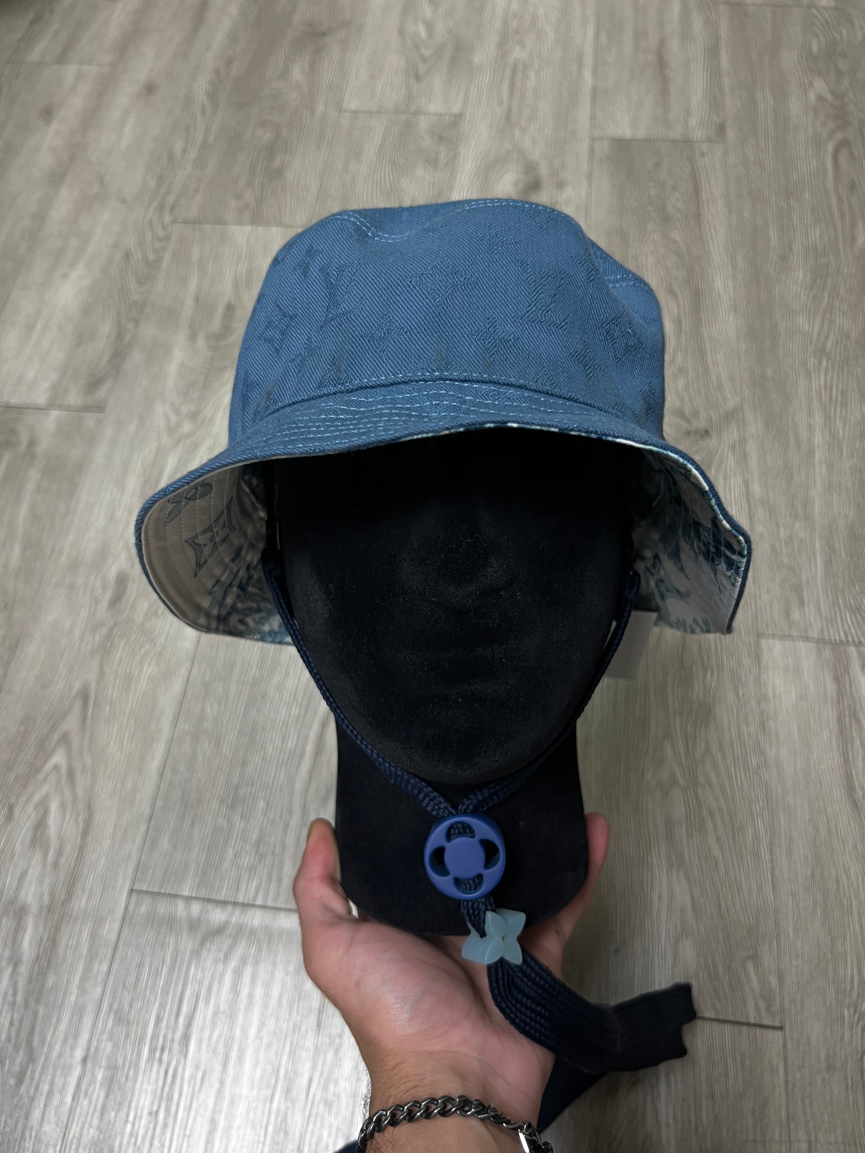 Louis Vuitton Blue Monogram Reversable Bucket Hat
