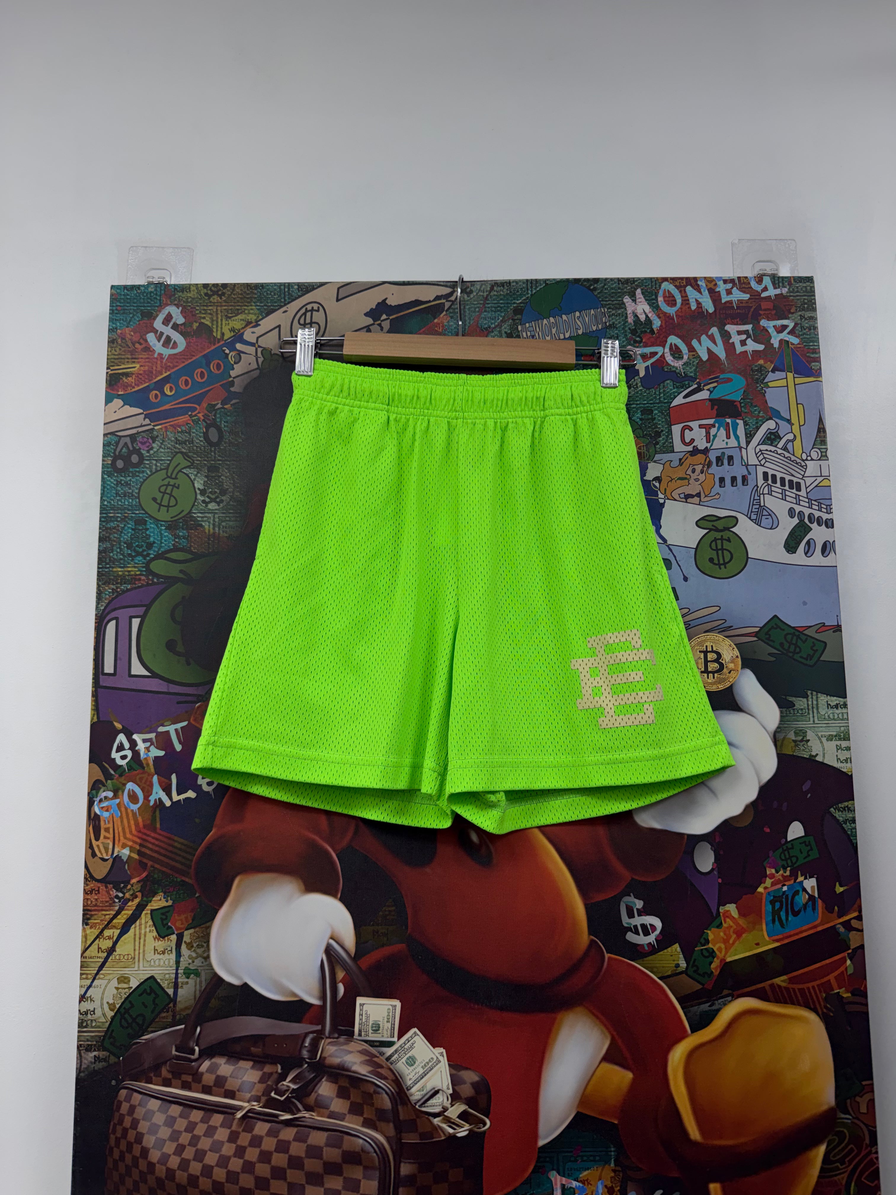 Eric Emanuel Gecko Green Off White Shorts