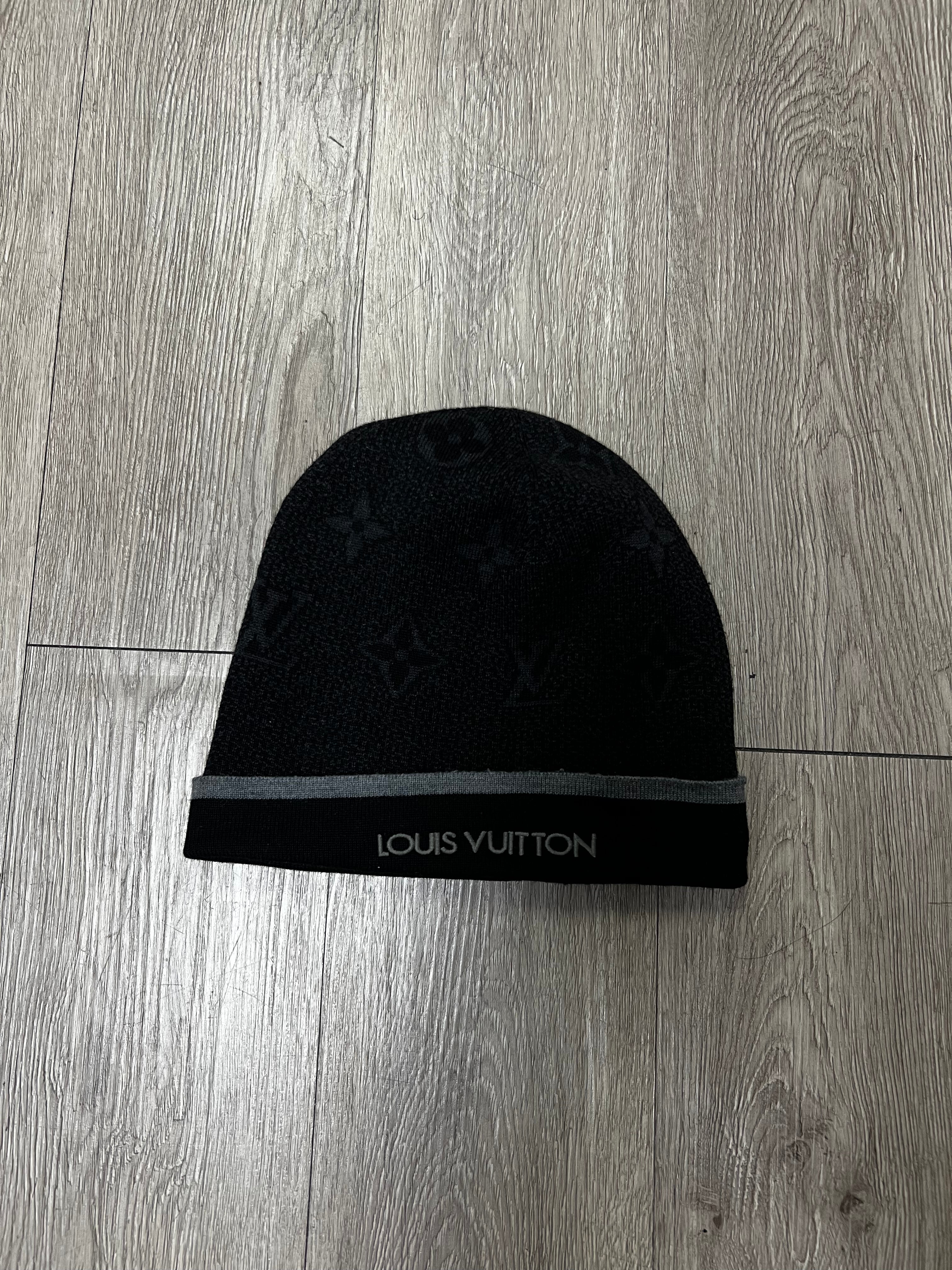 Louis Vuitton Black Monogram Beanie