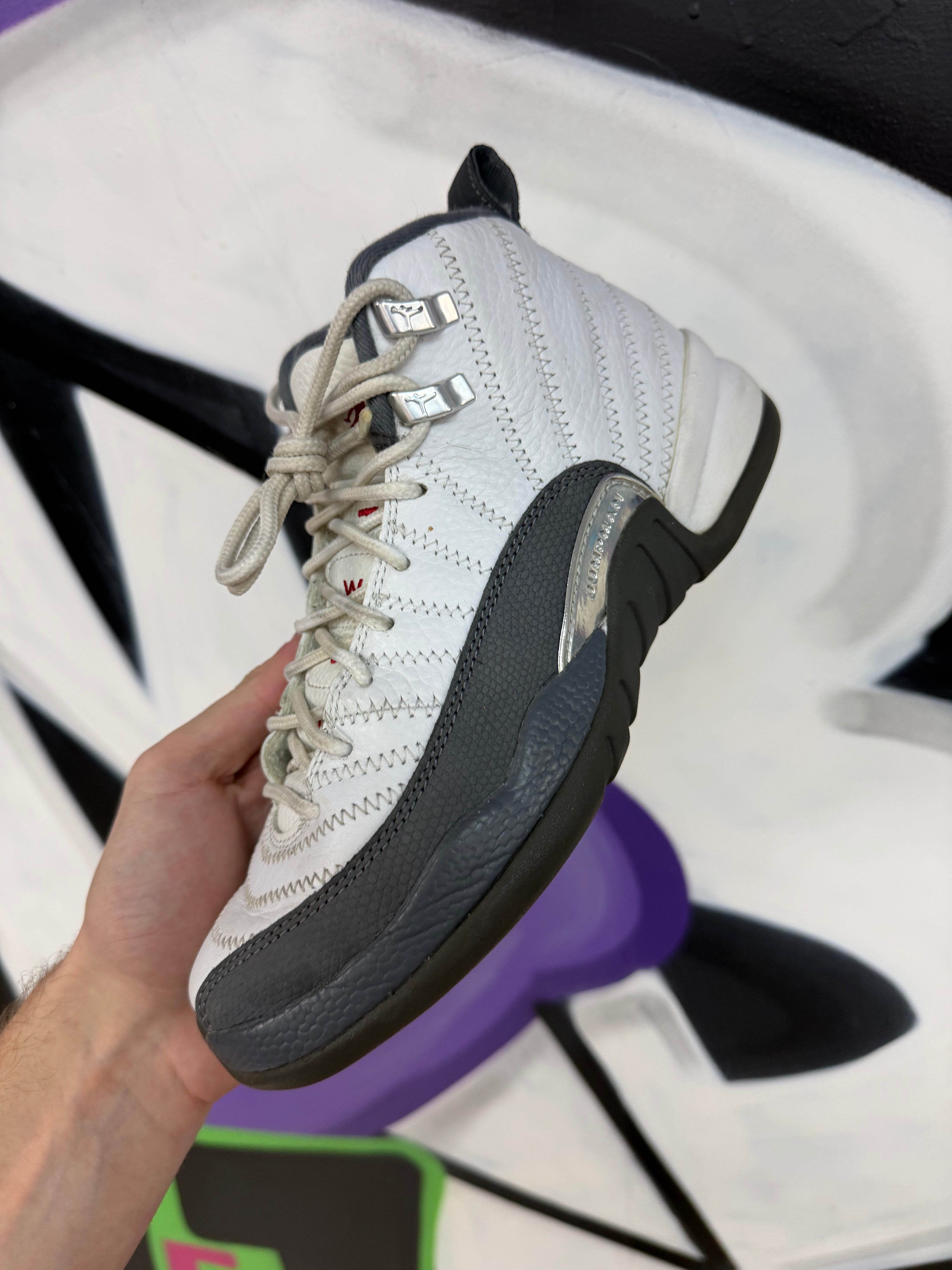 Jordan 12 White Dark Grey Sneakers