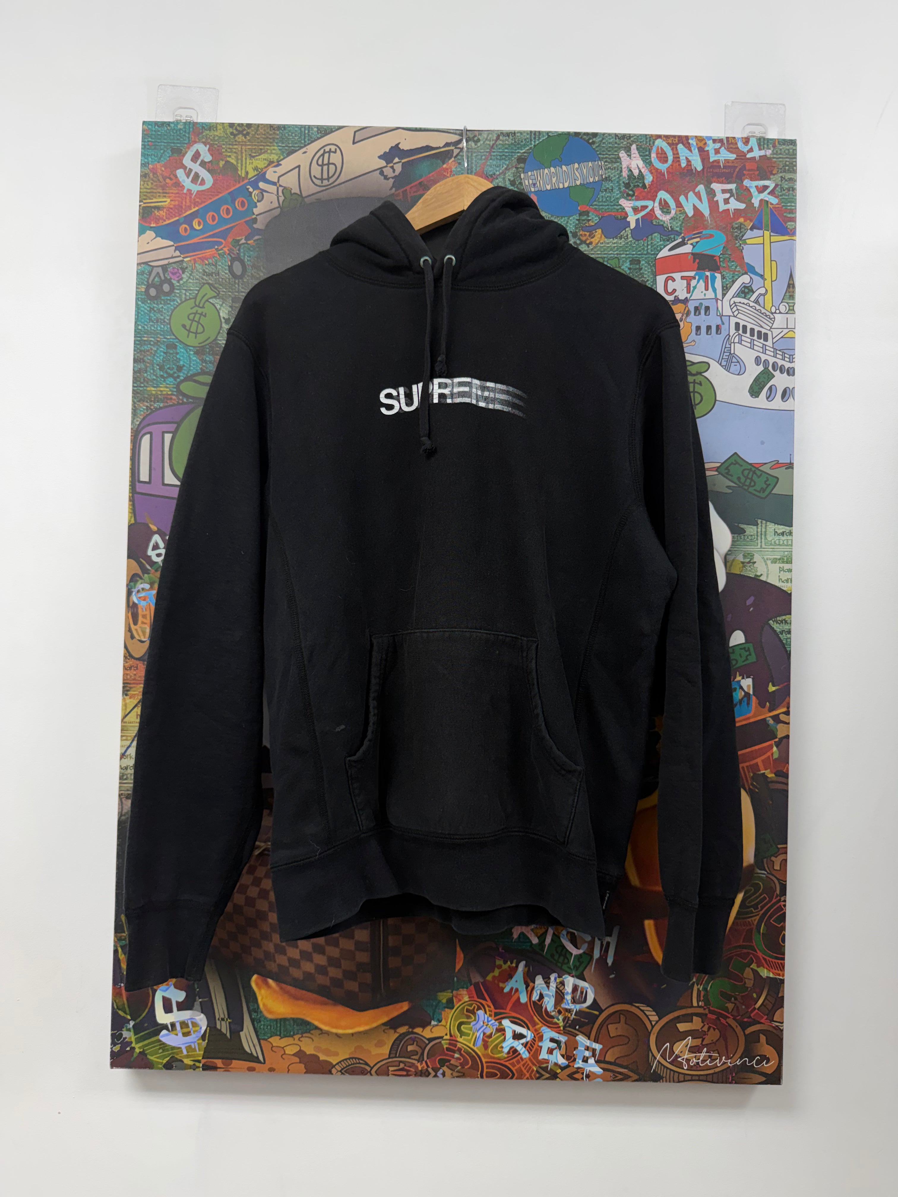 Supreme Black Motion Logo Hoodie