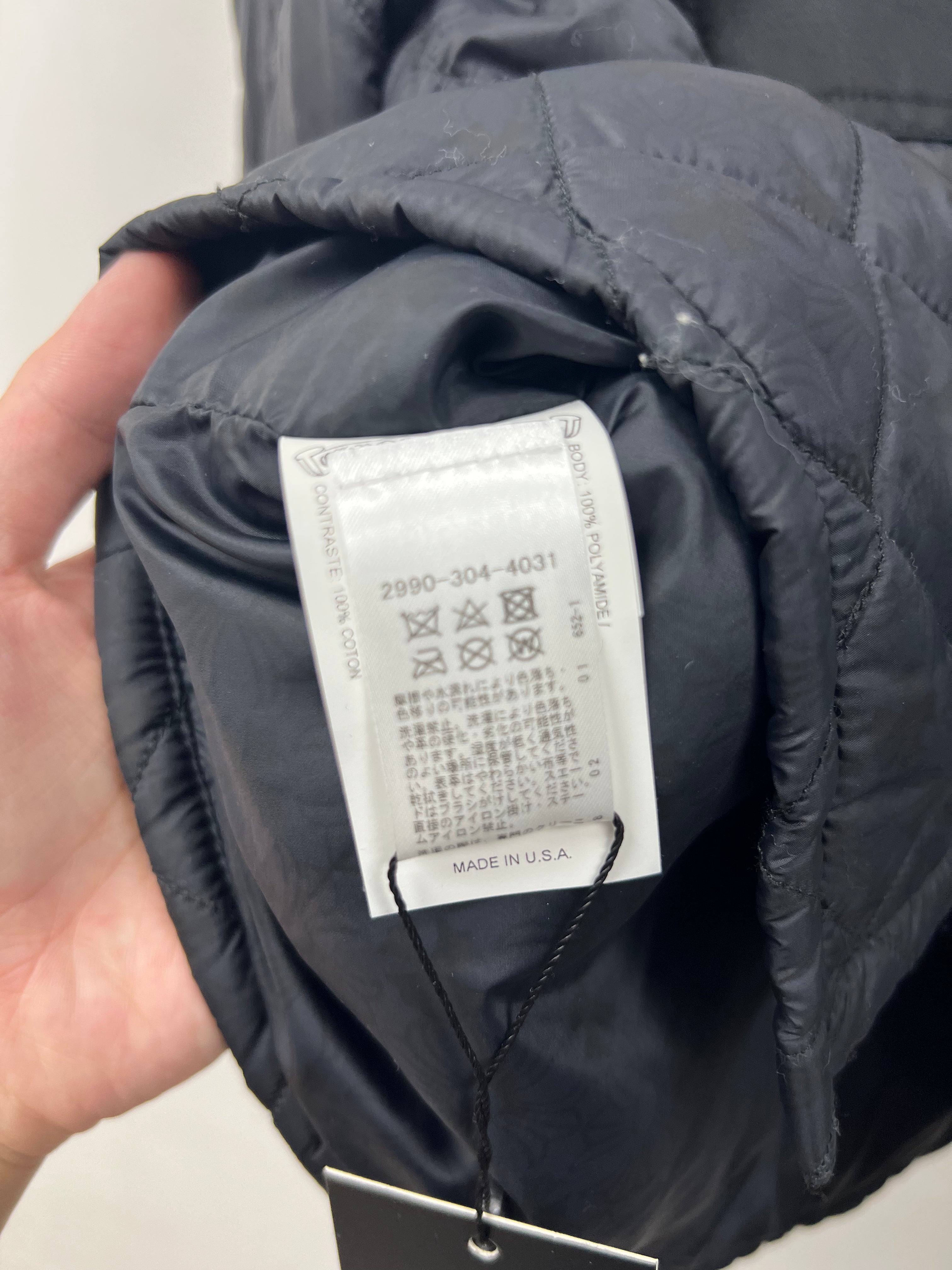 Chrome Hearts Black Leather Chomper Quilted Button Up Puffer Jacket