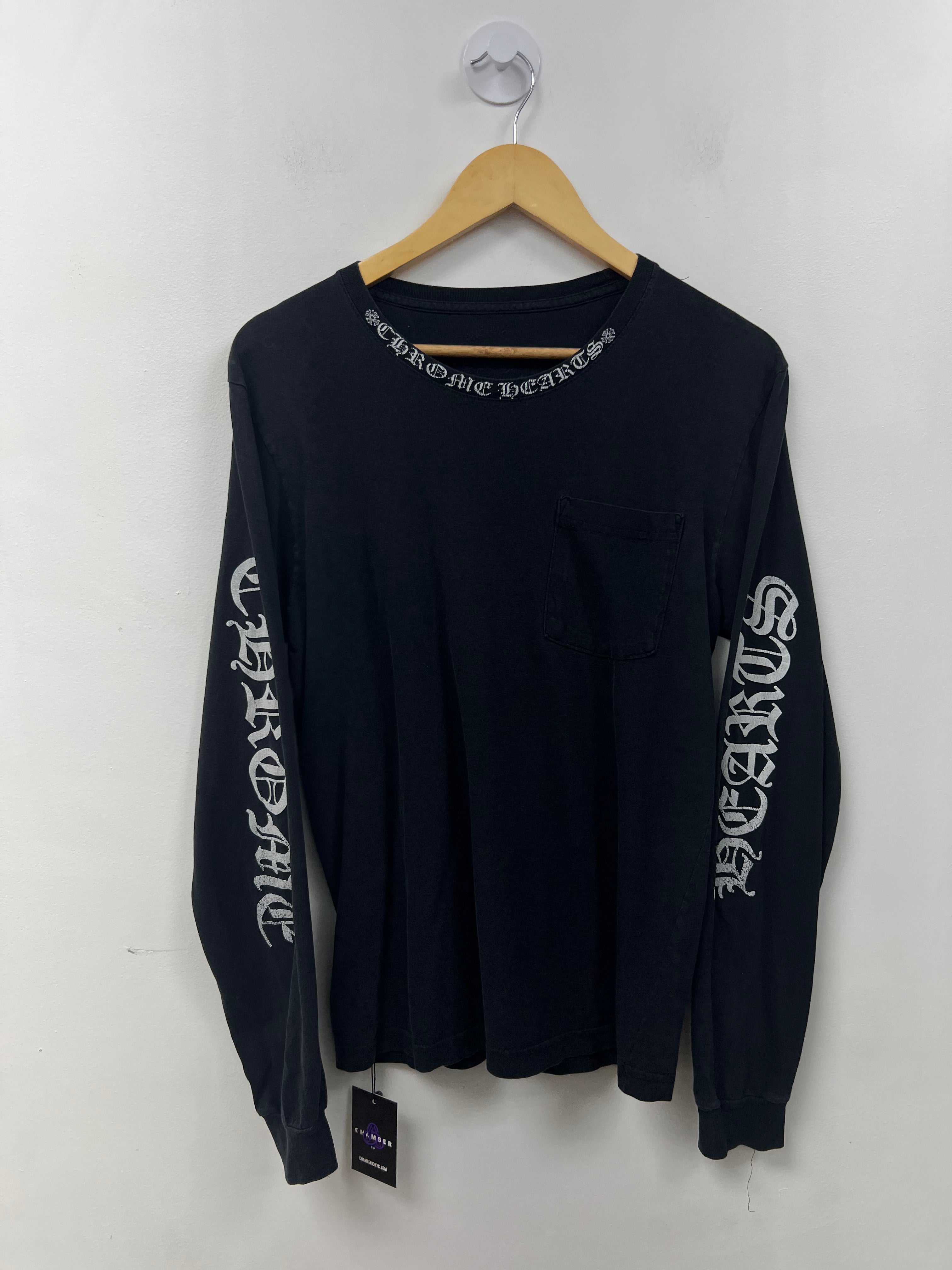 Chrome  Hearts Black Neck Logo Long Sleeve