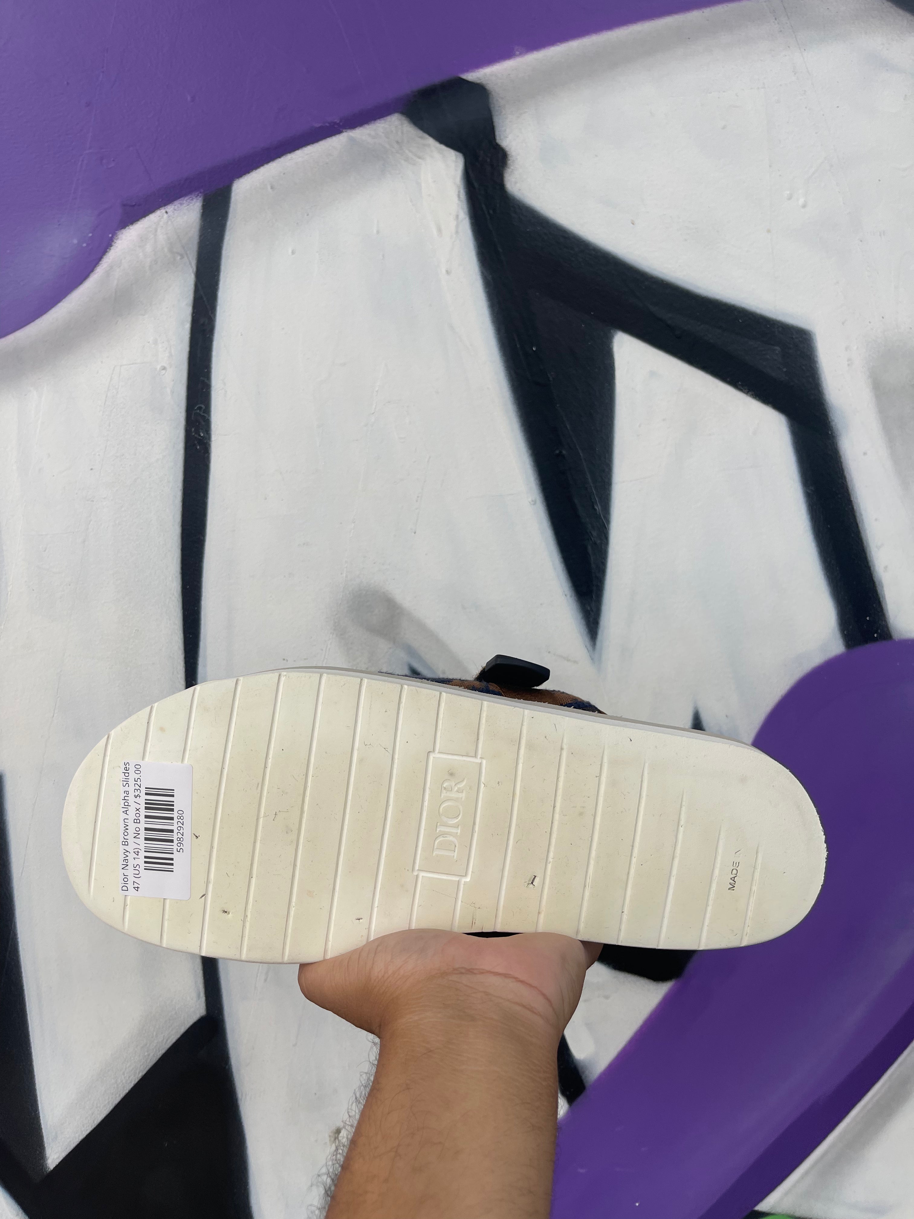 Dior Navy Brown Alpha Slides