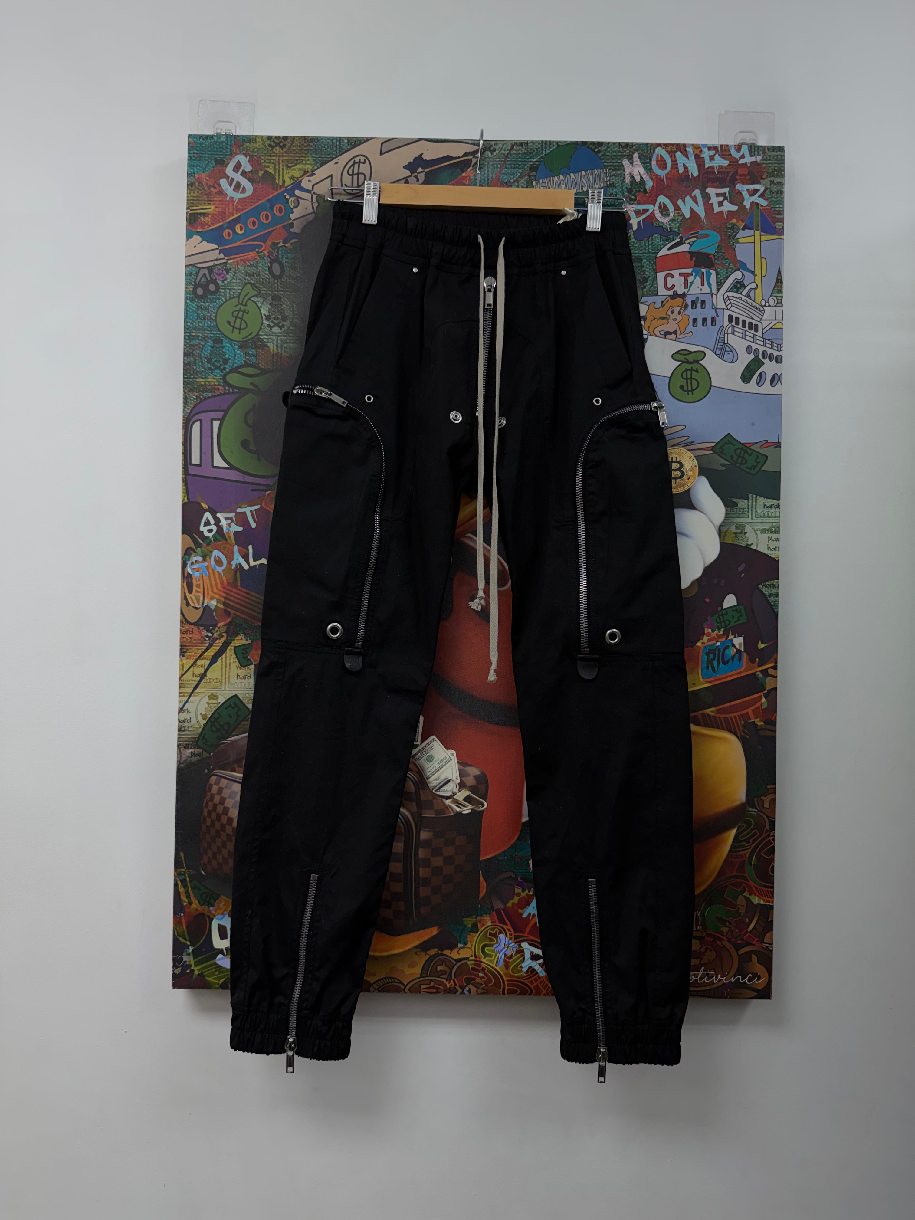 Rick Owens Black Bauhaus Cargo Pants (Small)