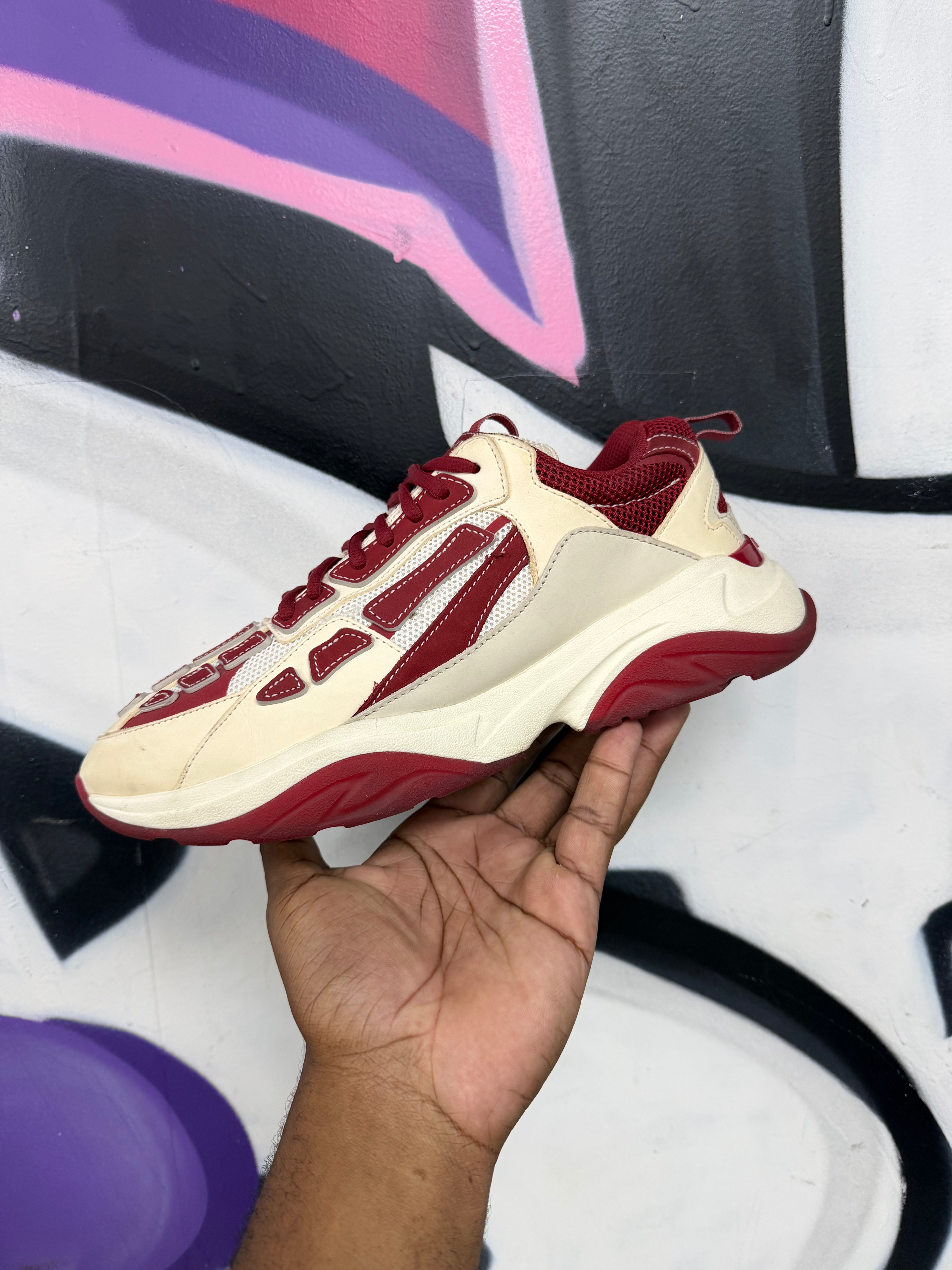 Amiri Maroon Cream Bone Runner Sneakers