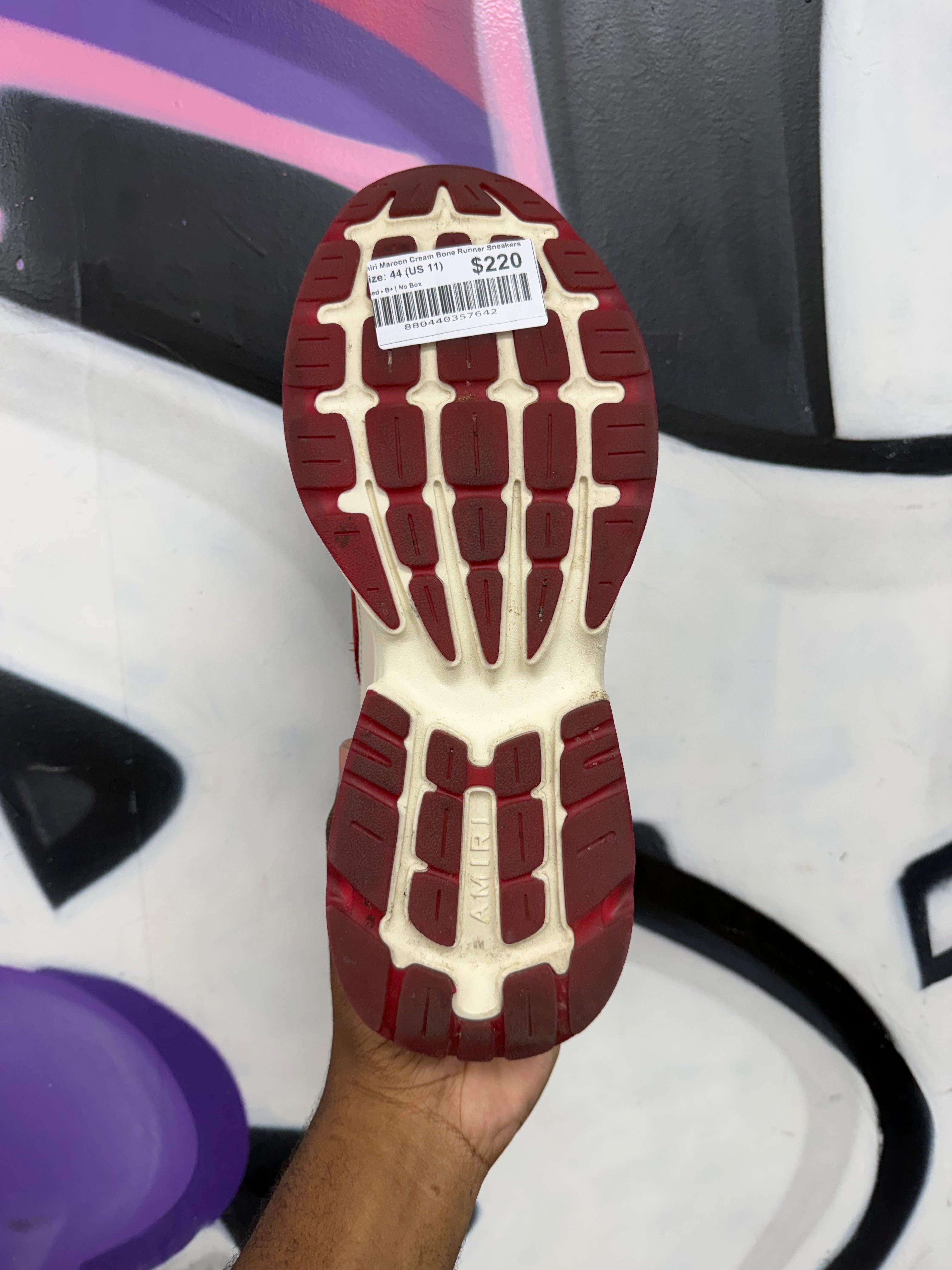 Amiri Maroon Cream Bone Runner Sneakers