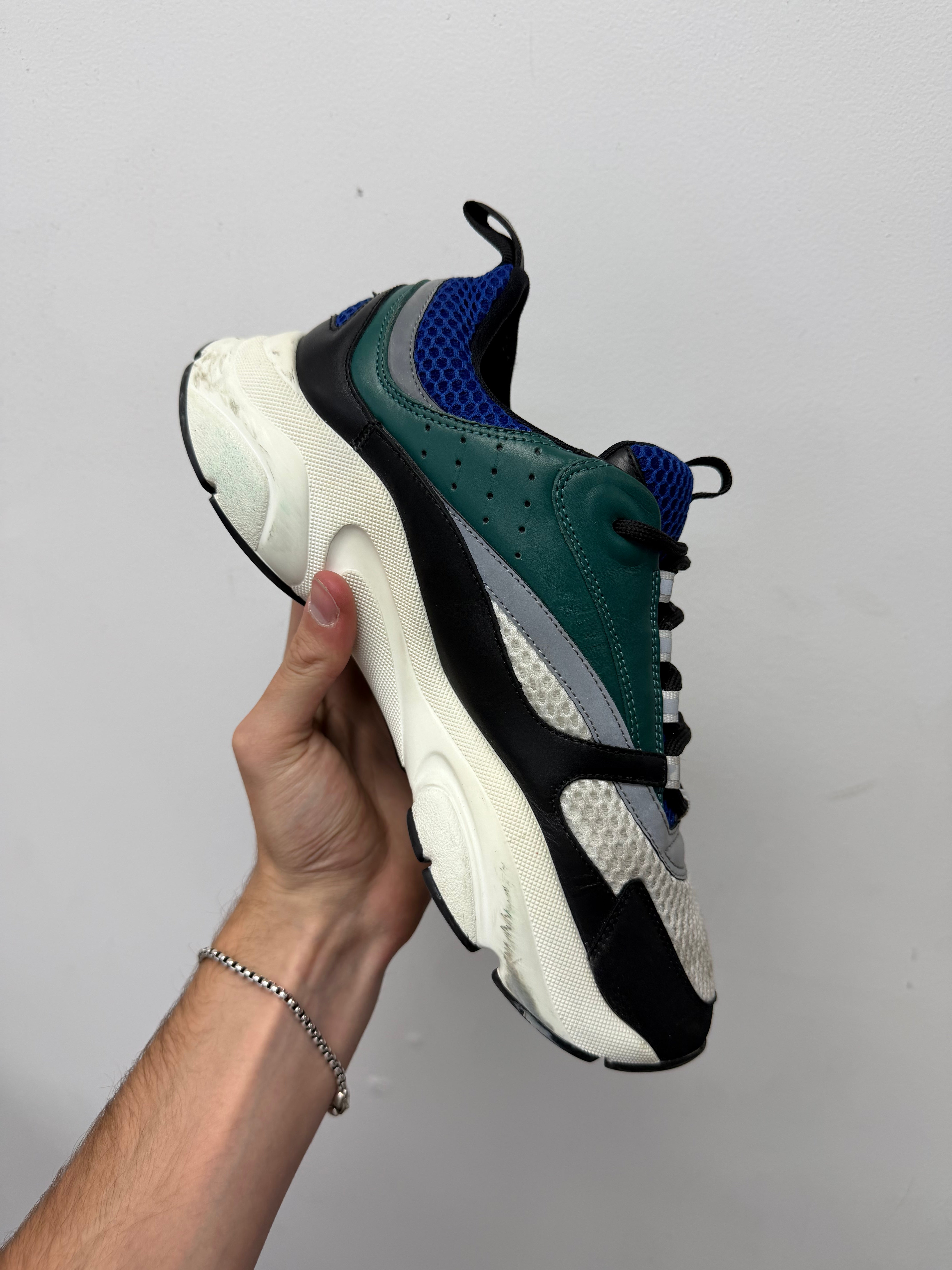 Dior B22 Teal Blue Black Sneakers