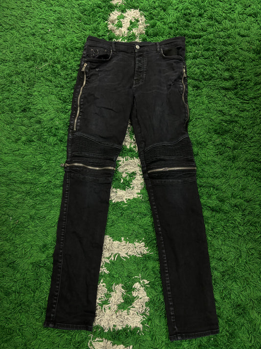 Amiri MX2 Black Denim Patch (Repaired) Used 36