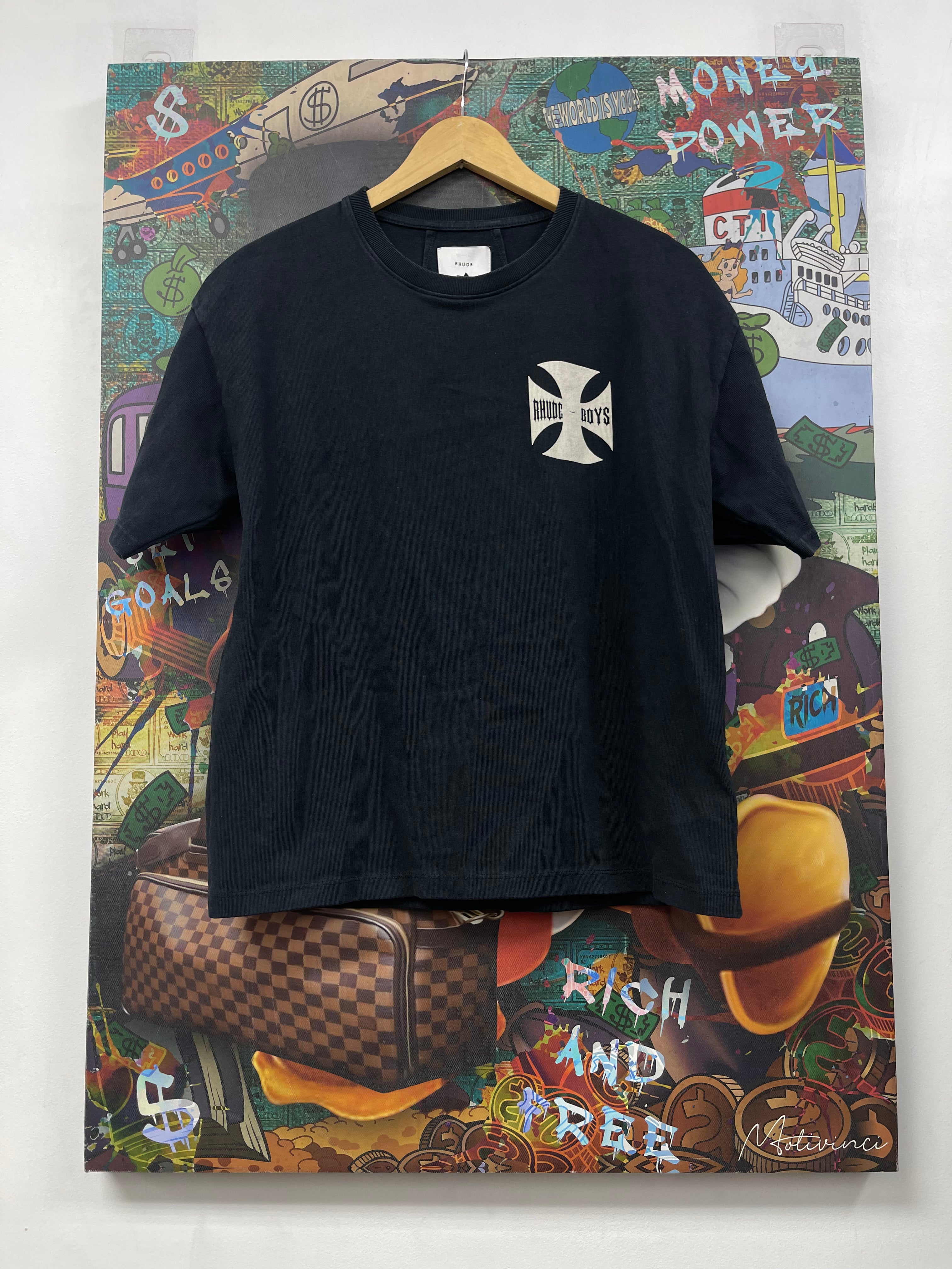 Rhude Black Plus Cross Tee