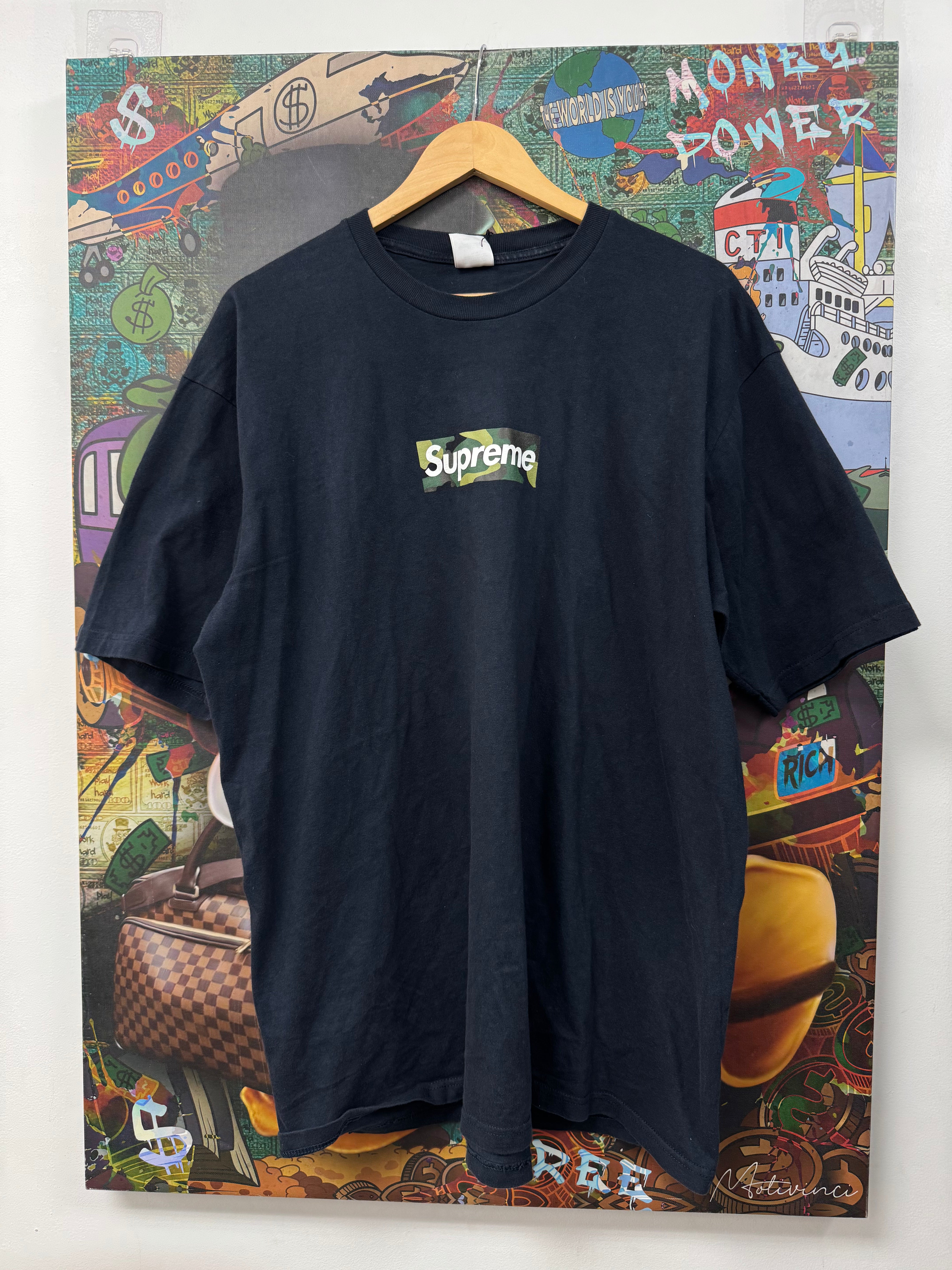 Supreme Navy Camo Box Logo Tee