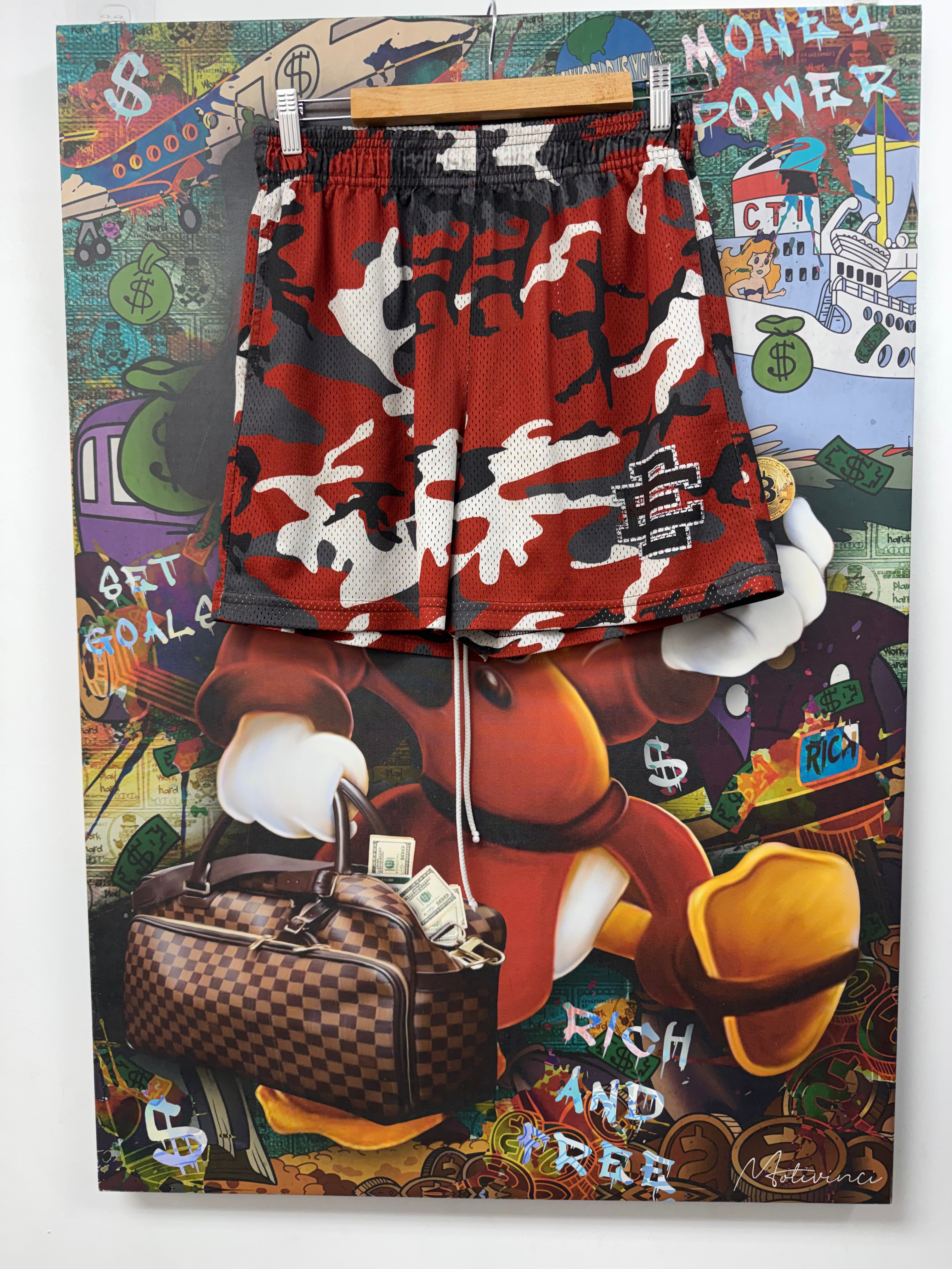 Eric Emanuel Red Camo Shorts