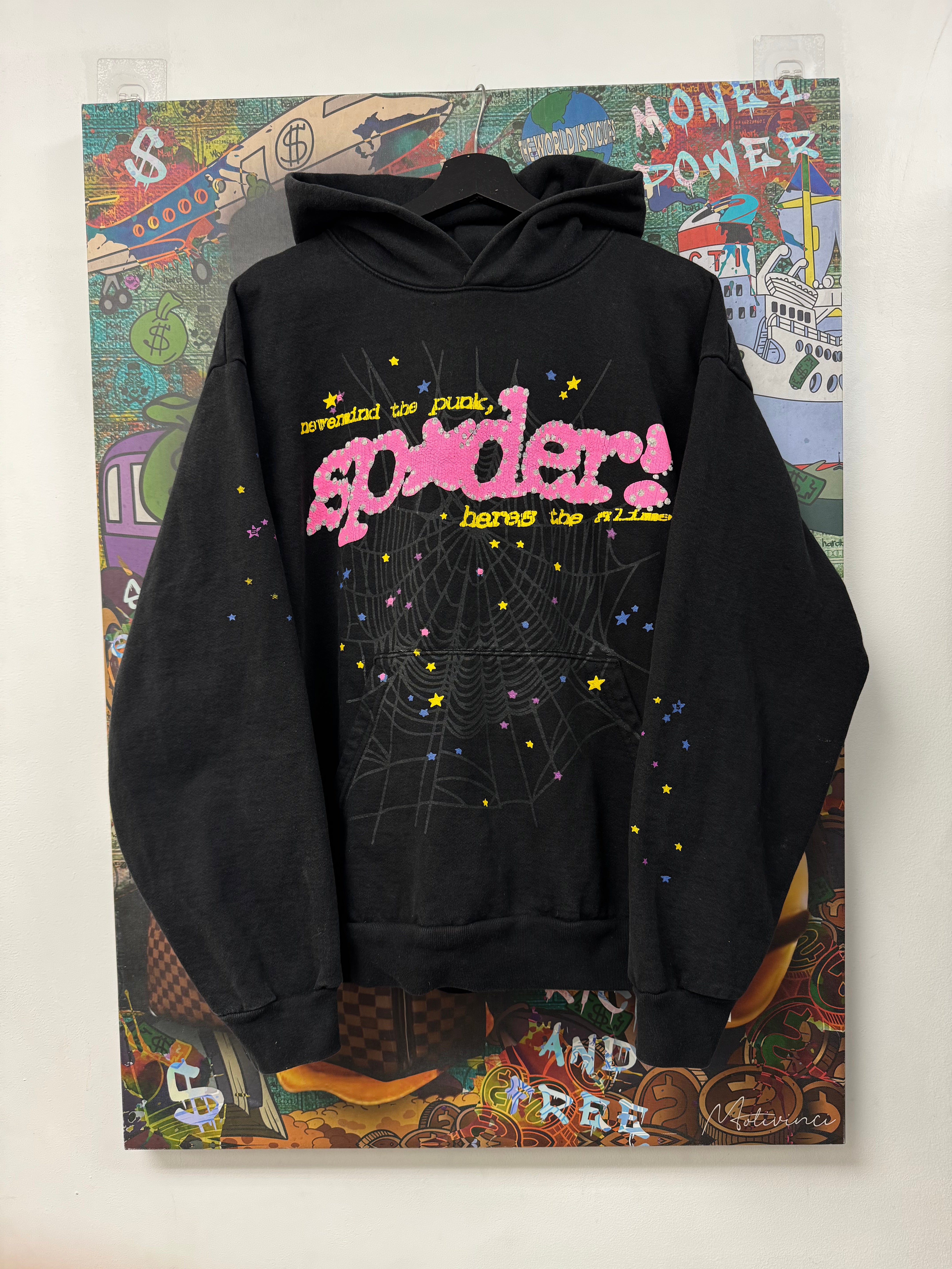 Sp5der Sp5der Black Pink Hoodie