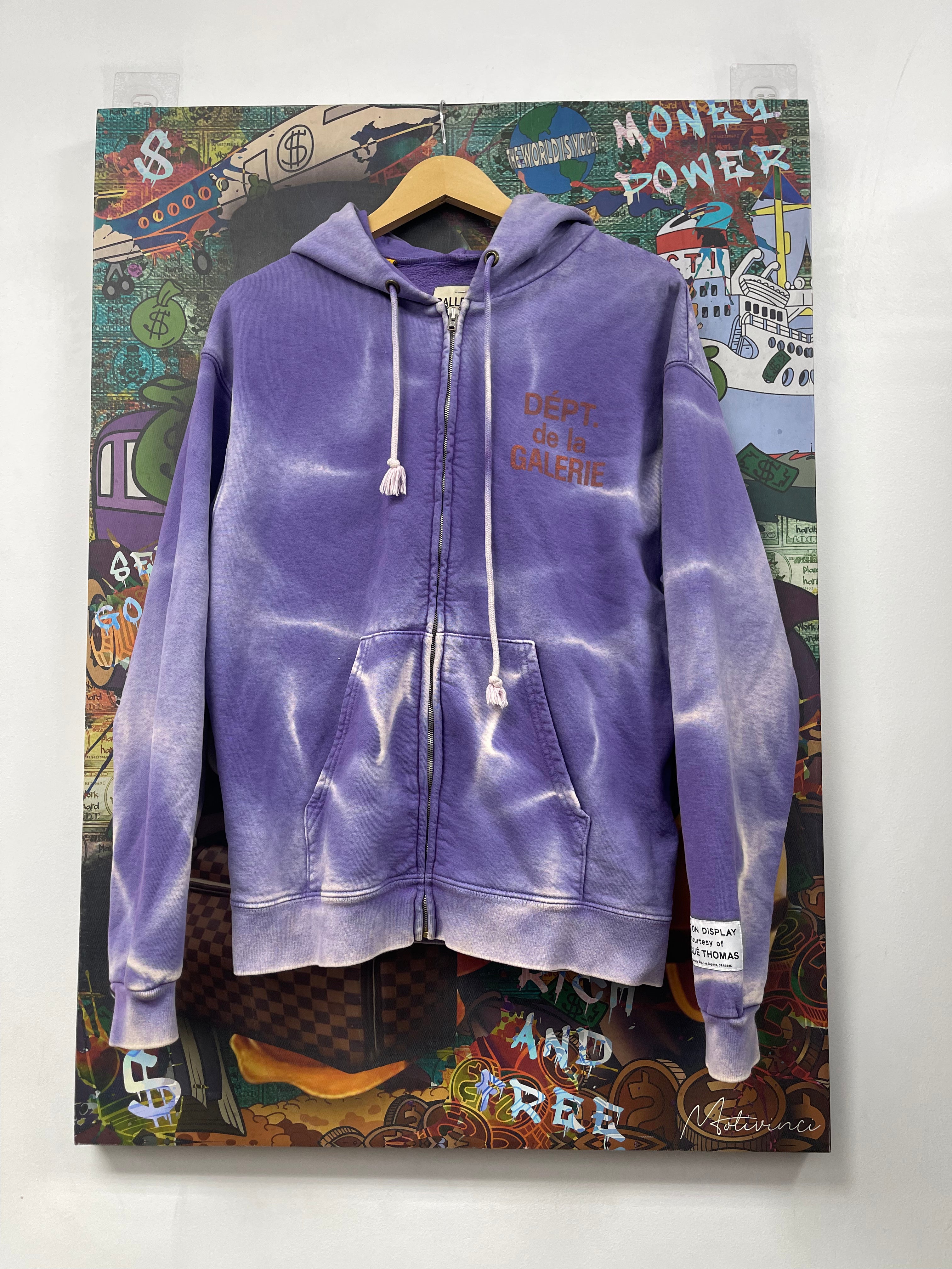 Gallery Dept Purple Orange Sunfaded Logo Zip Up