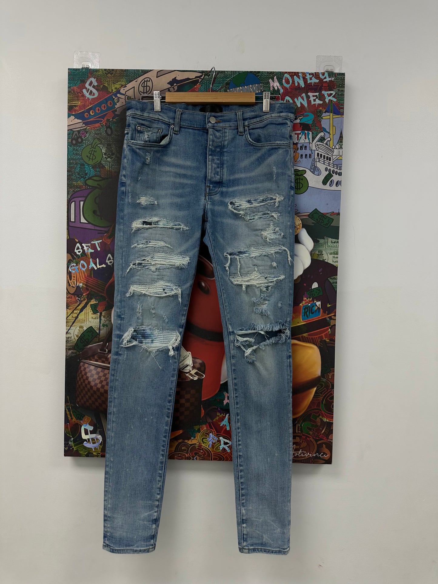 Amiri Jeans Thrasher Blue Tye Dye Used 34 N/A