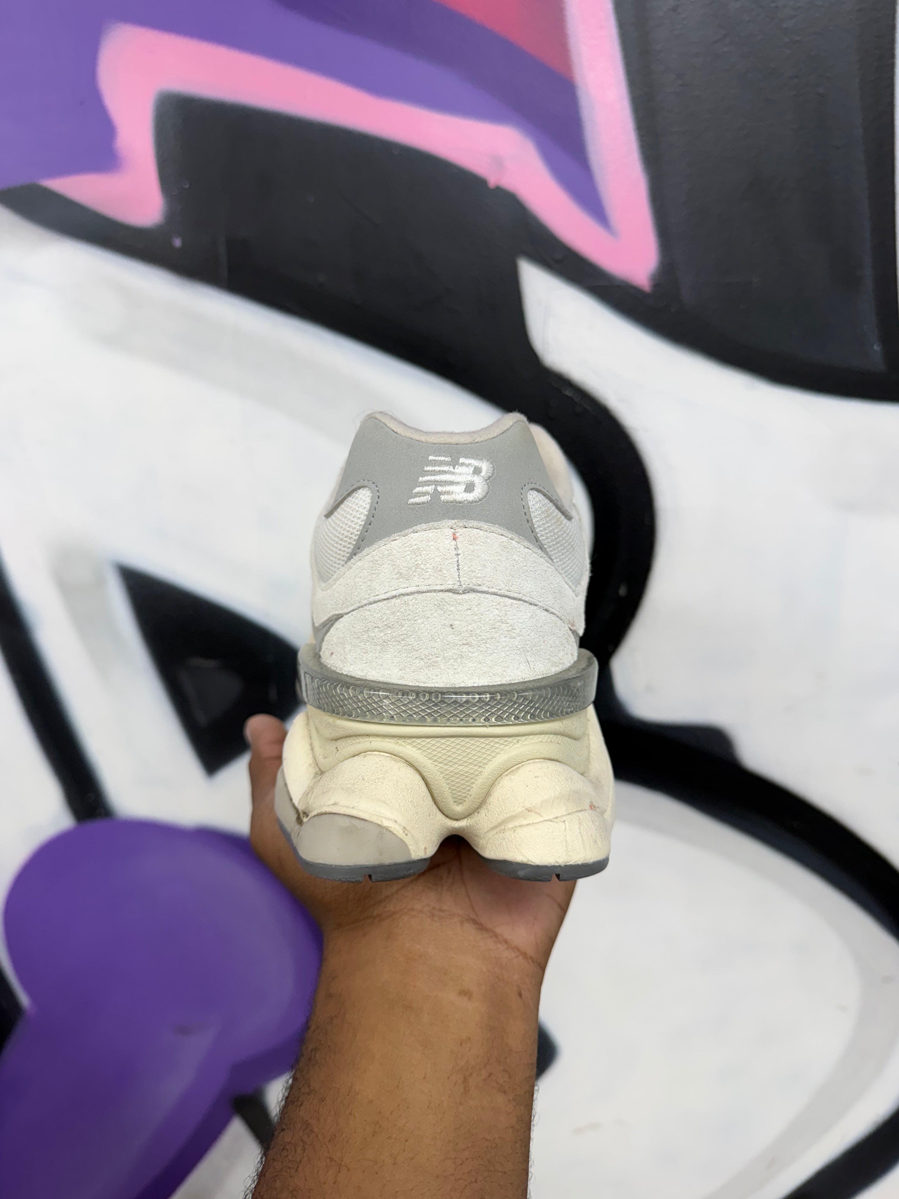 New Balance White Grey 9060 Sneakers