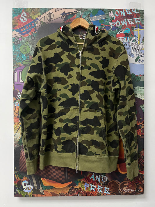 BAPE Camo Shark Zip Up Used