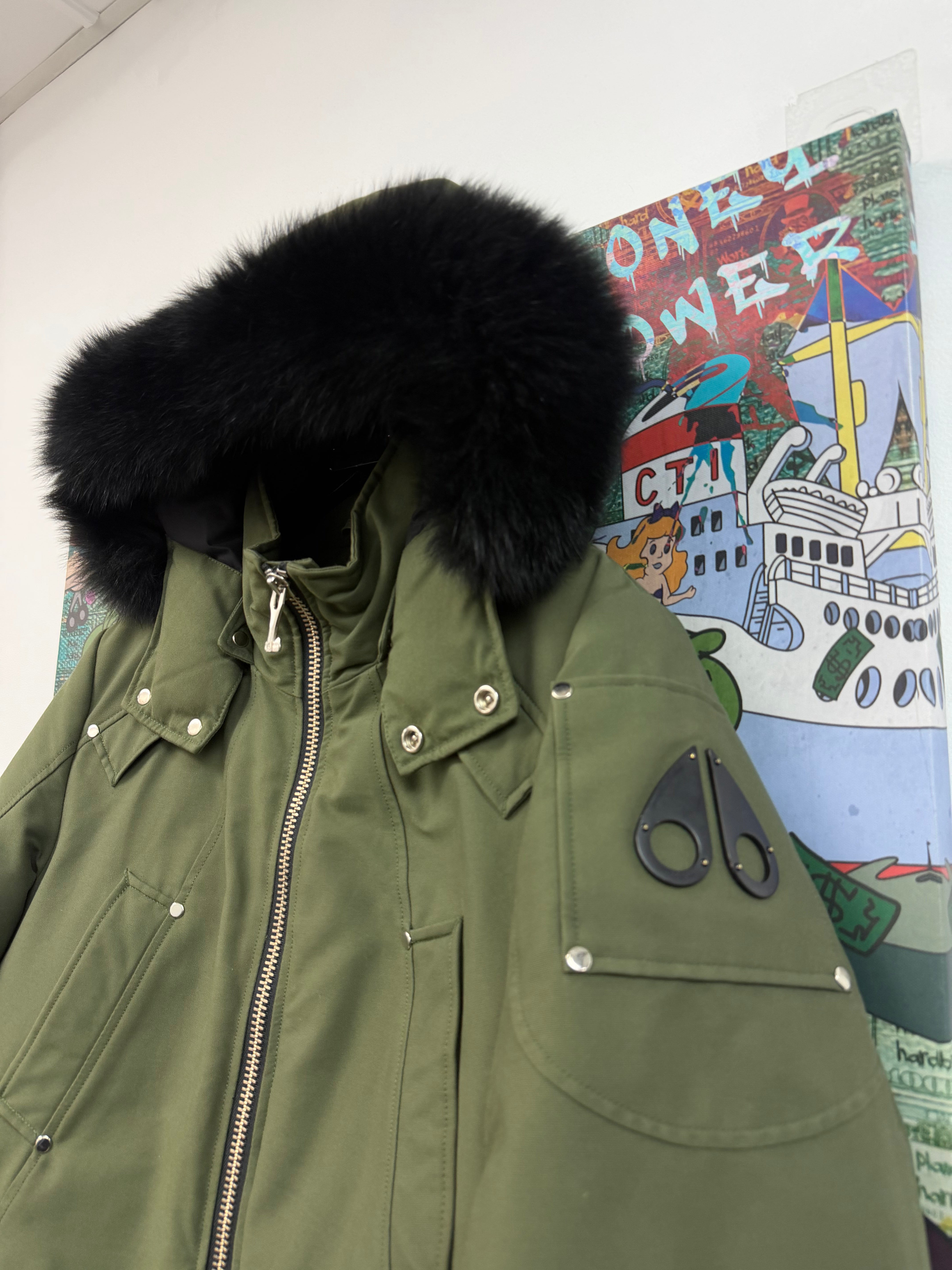 Moose Knuckles Olive Bomber Jacket