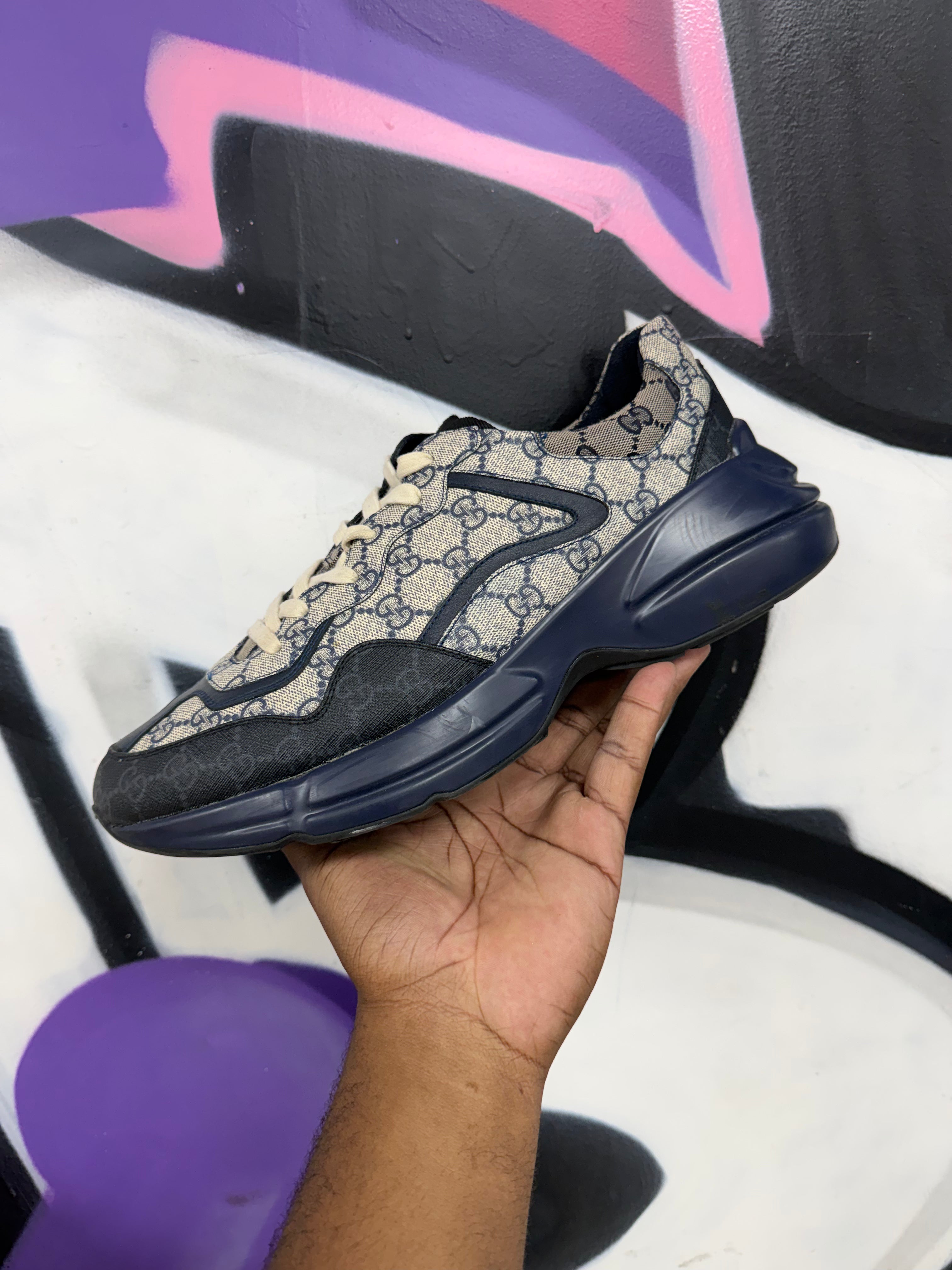 Gucci Navy Rython Sneakers