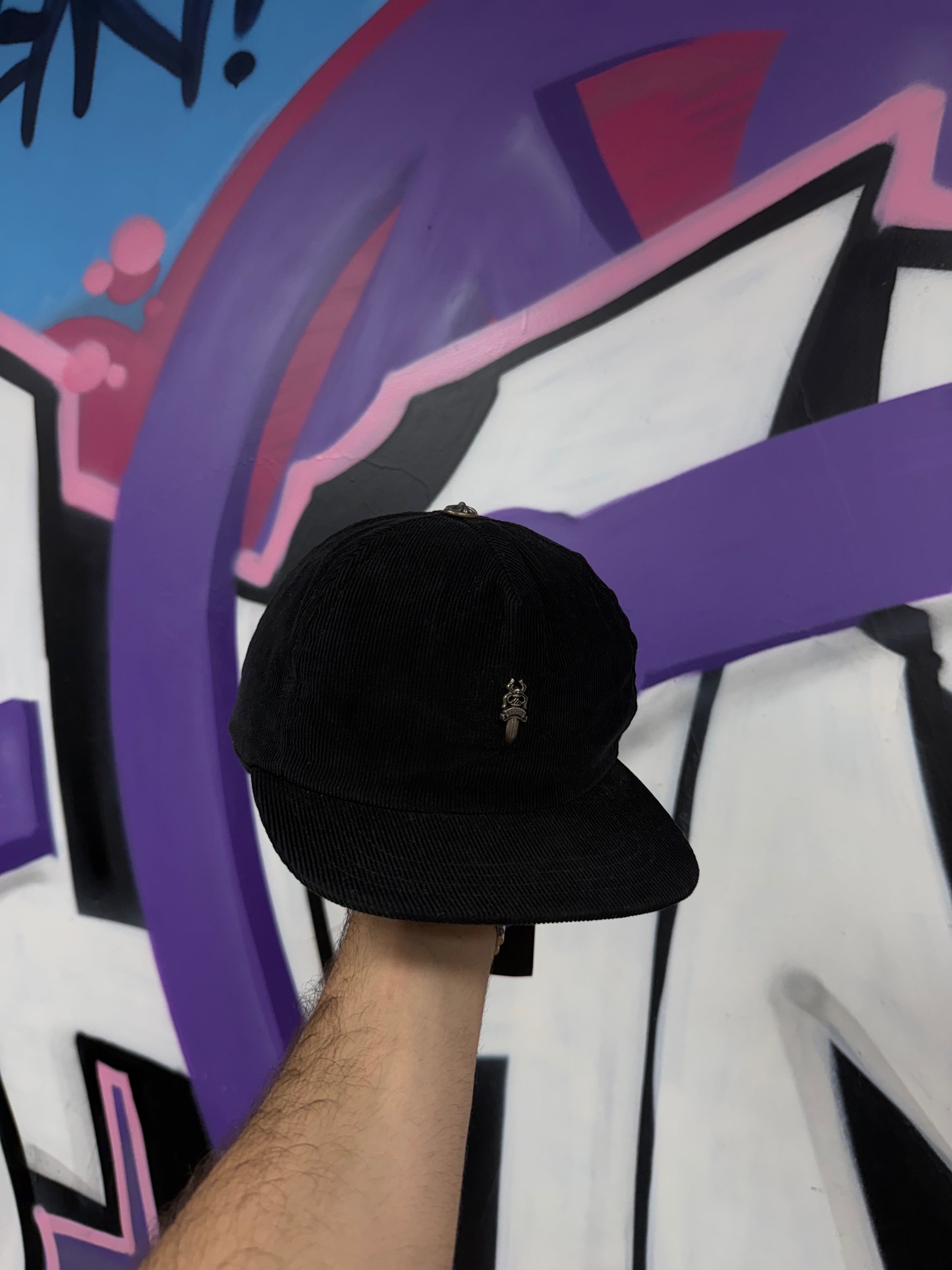 Chrome Hearts Black Corduroy Dagger Hat