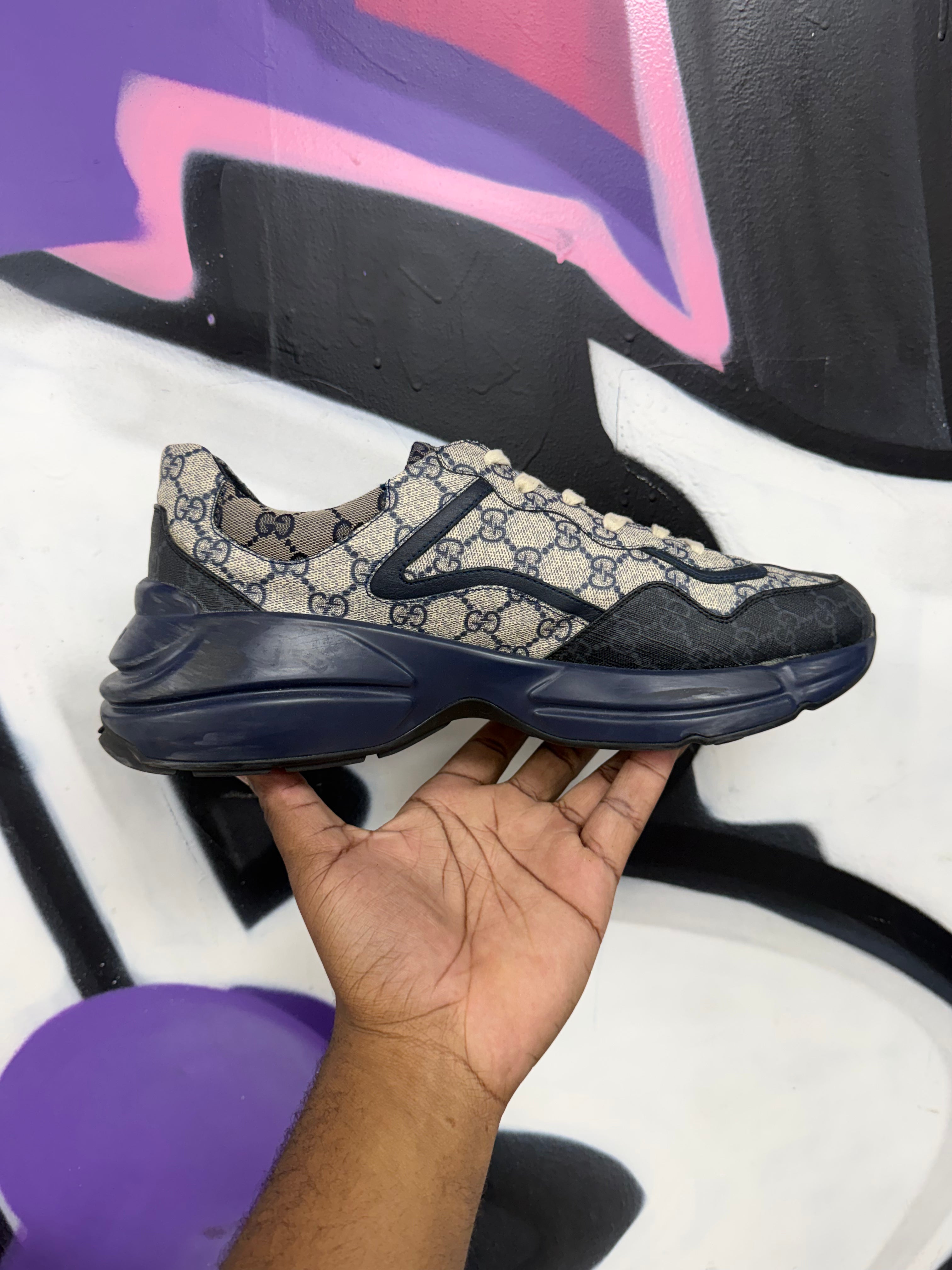 Gucci Navy Rython Sneakers
