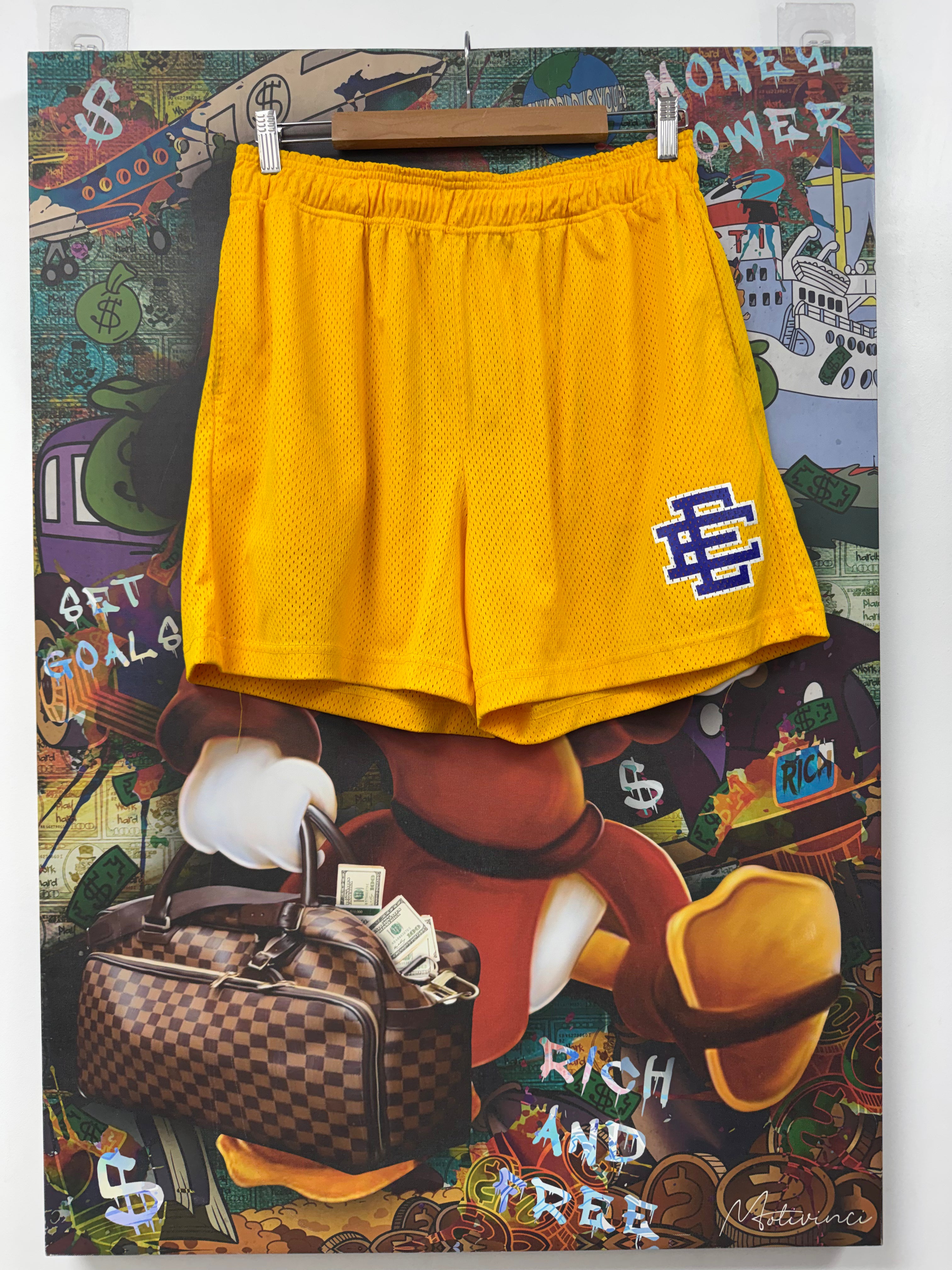 Eric Emanuel Yellow Purple Basics Shorts