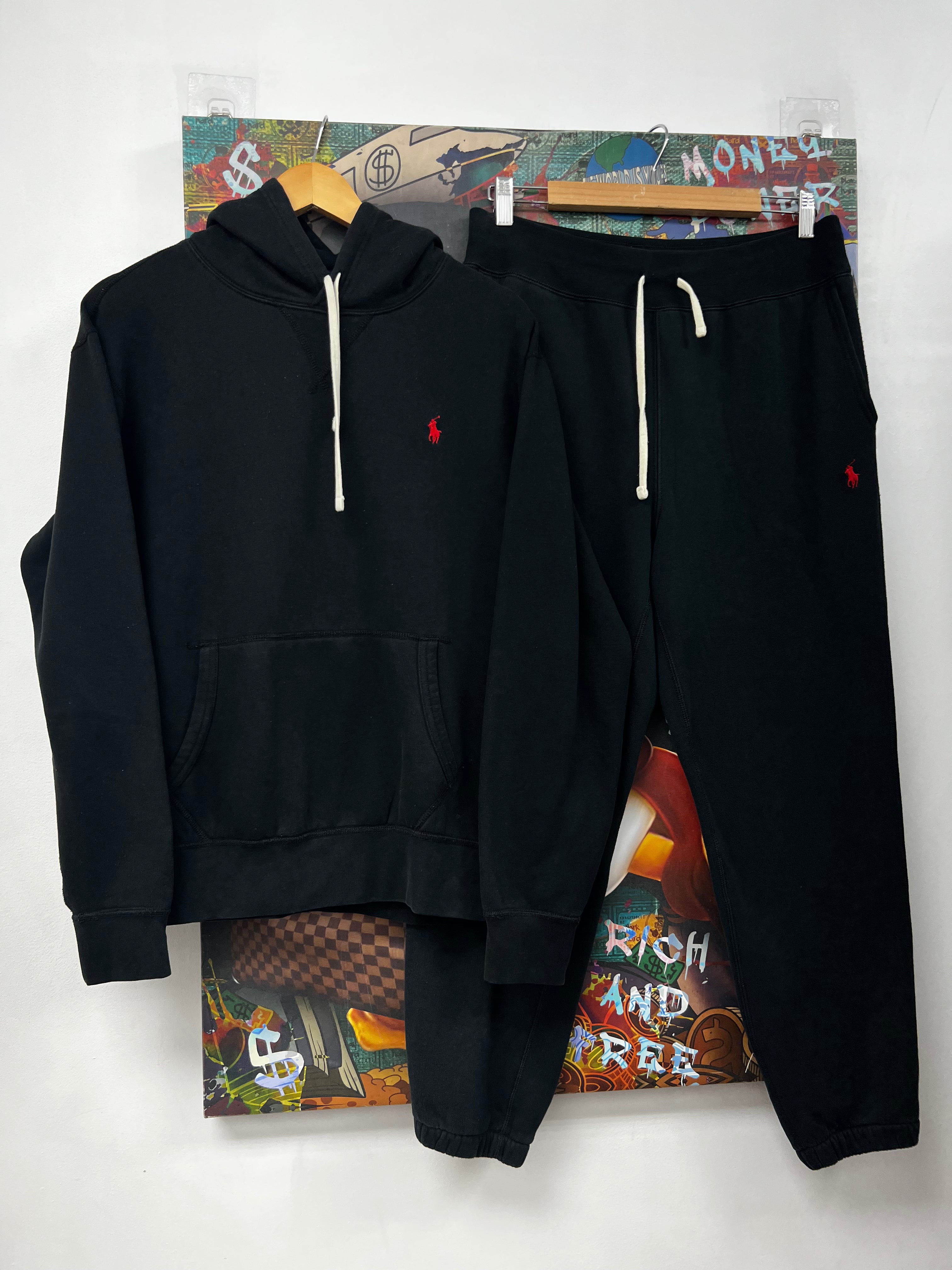 Polo Black Red Pullover Sweatsuit