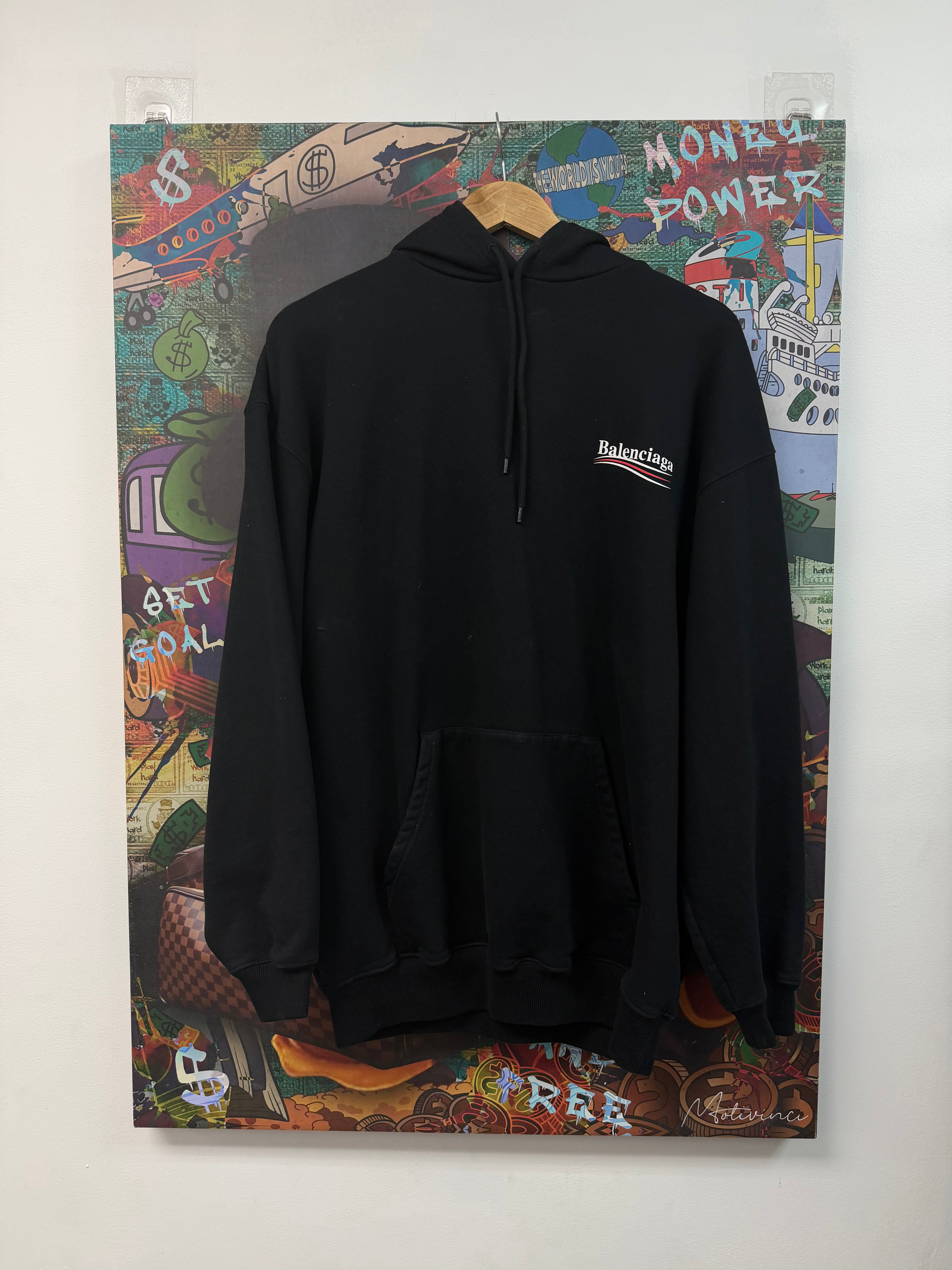 Balenciaga Campaign Logo Black Hoodie