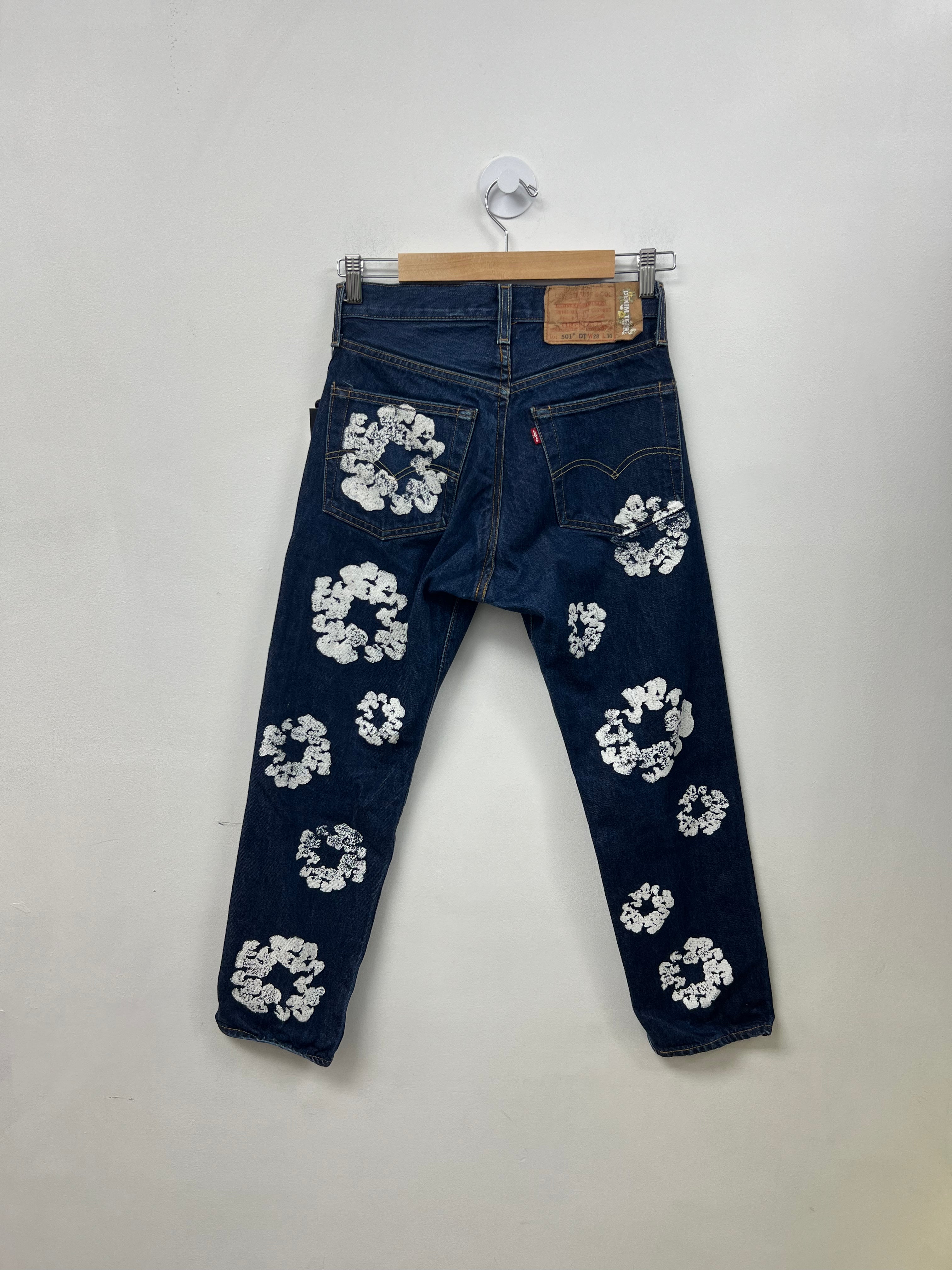 Denim Tears Navy Selvedge Cotton Wreath Jeans
