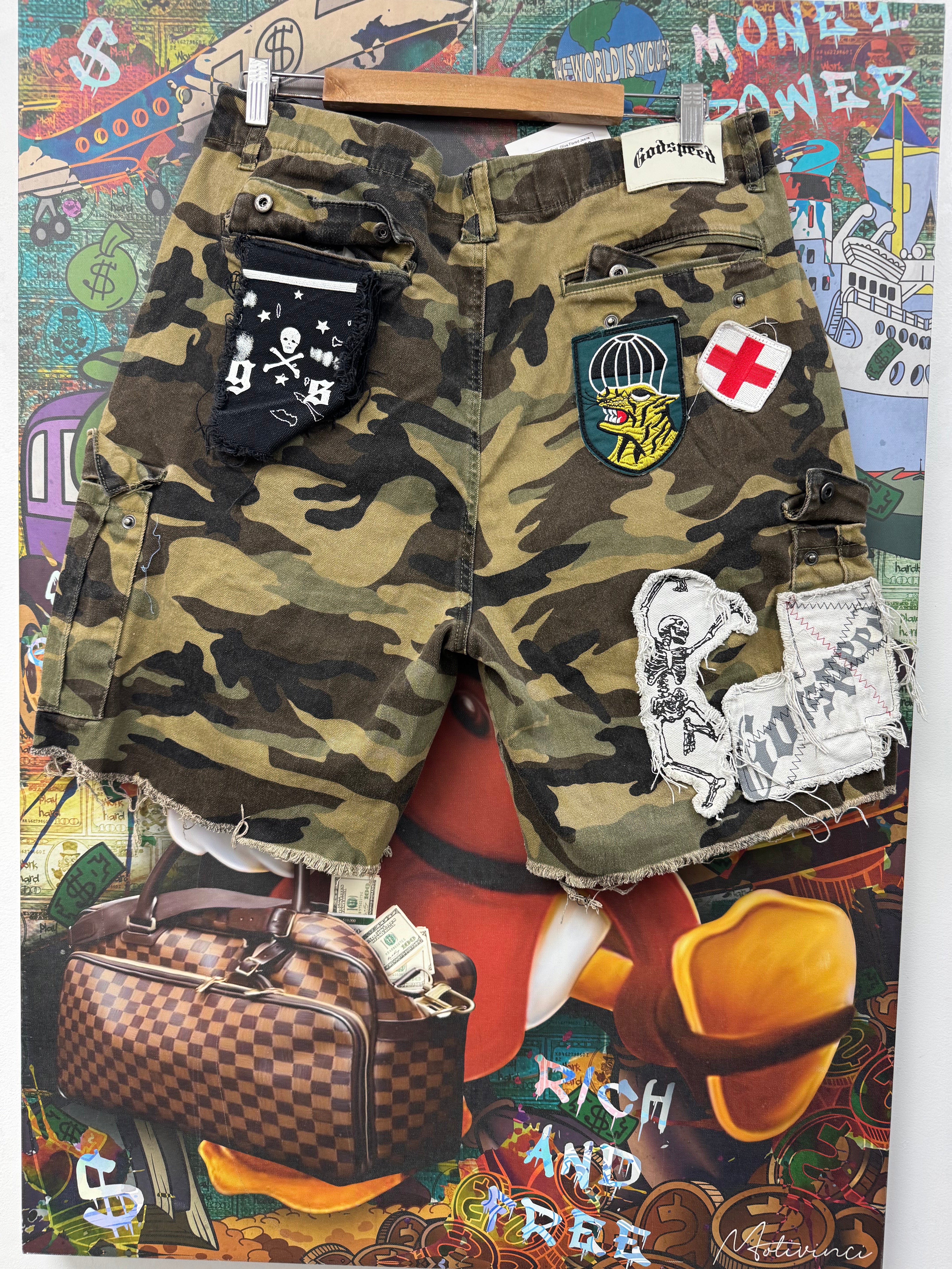Godspeed Camo Patchwork Shorts