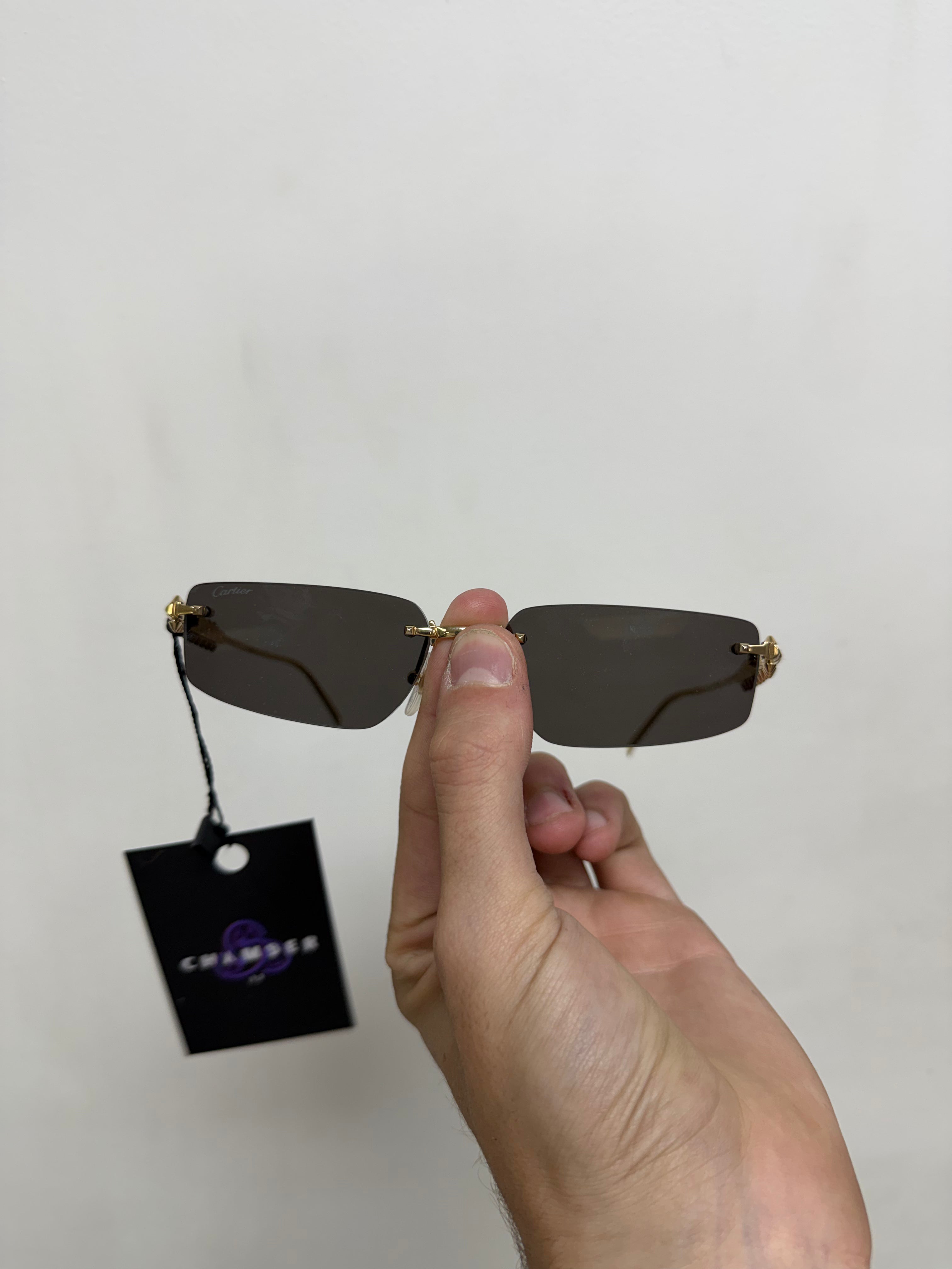 Cartier Gold Black Clash De Bullet Sunglasses
