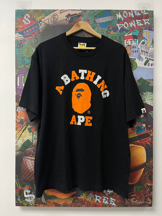 Bape Black Orange Ape Tee New