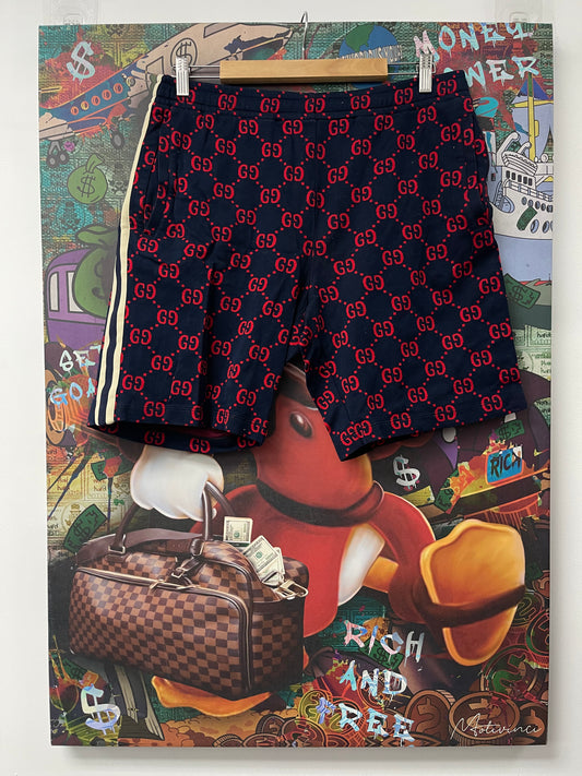 Gucci All Over Monogram Shorts  Used