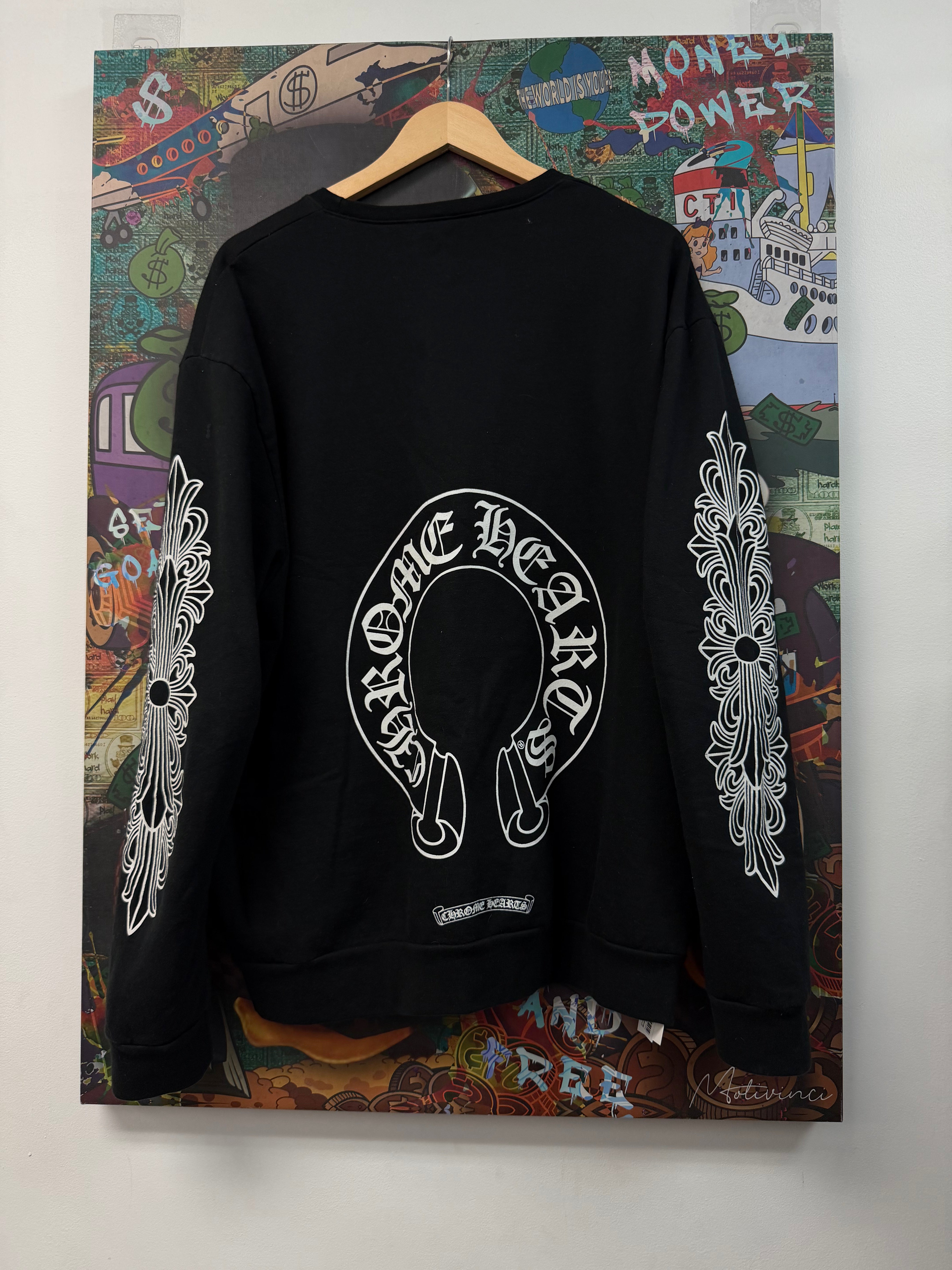Chrome Hearts Black Horseshoe Crewneck