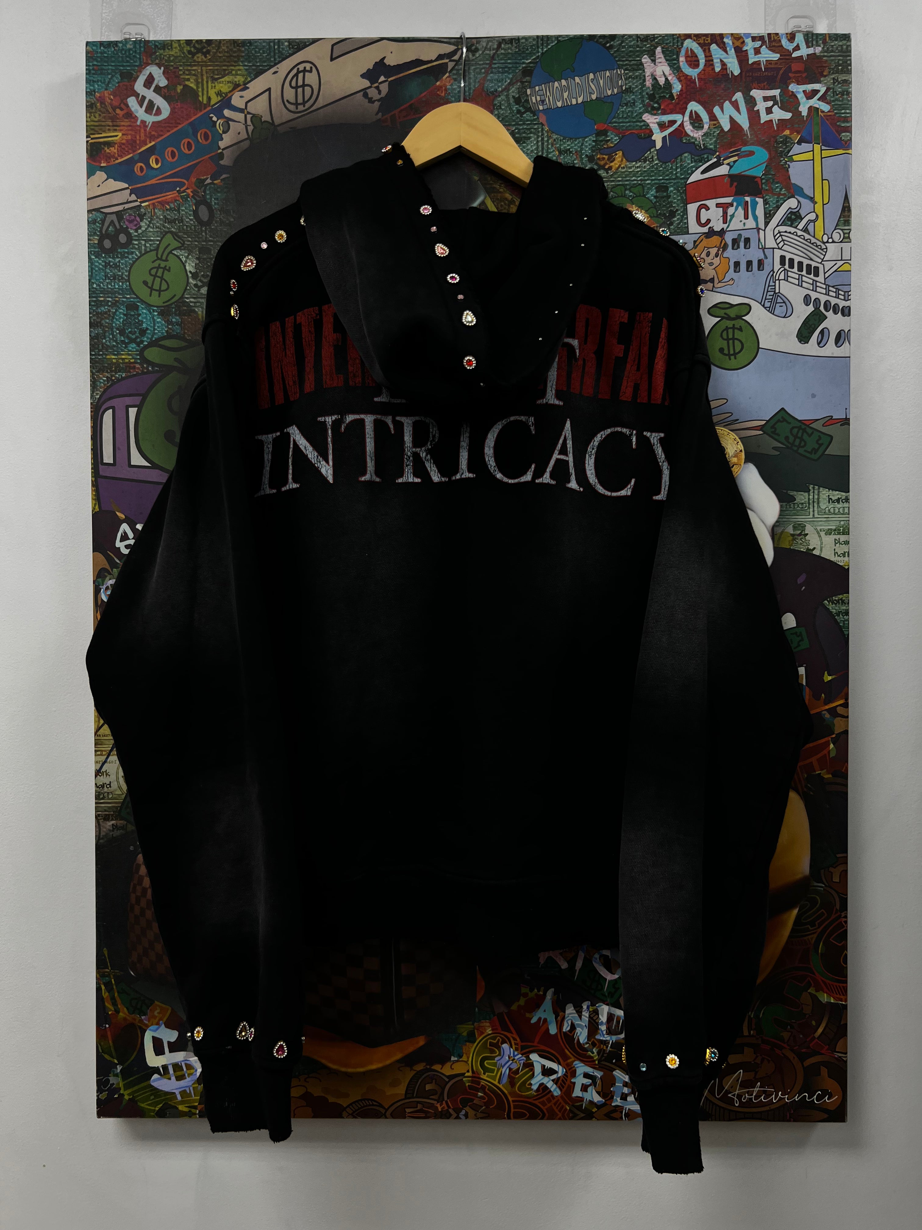 Lost Intricacy Black Paper Zip Up