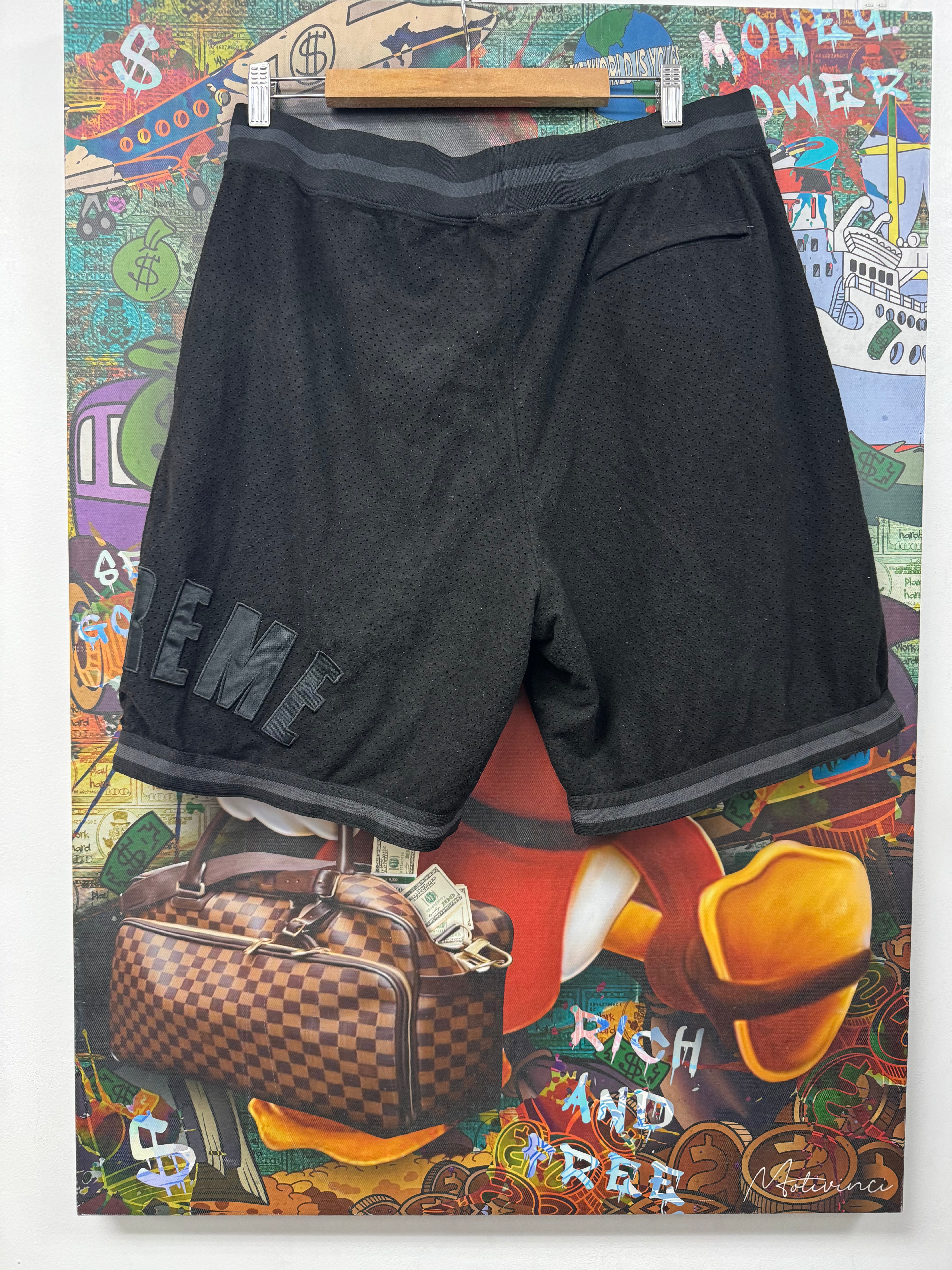 Supreme Black Tonal Arch Logo Shorts