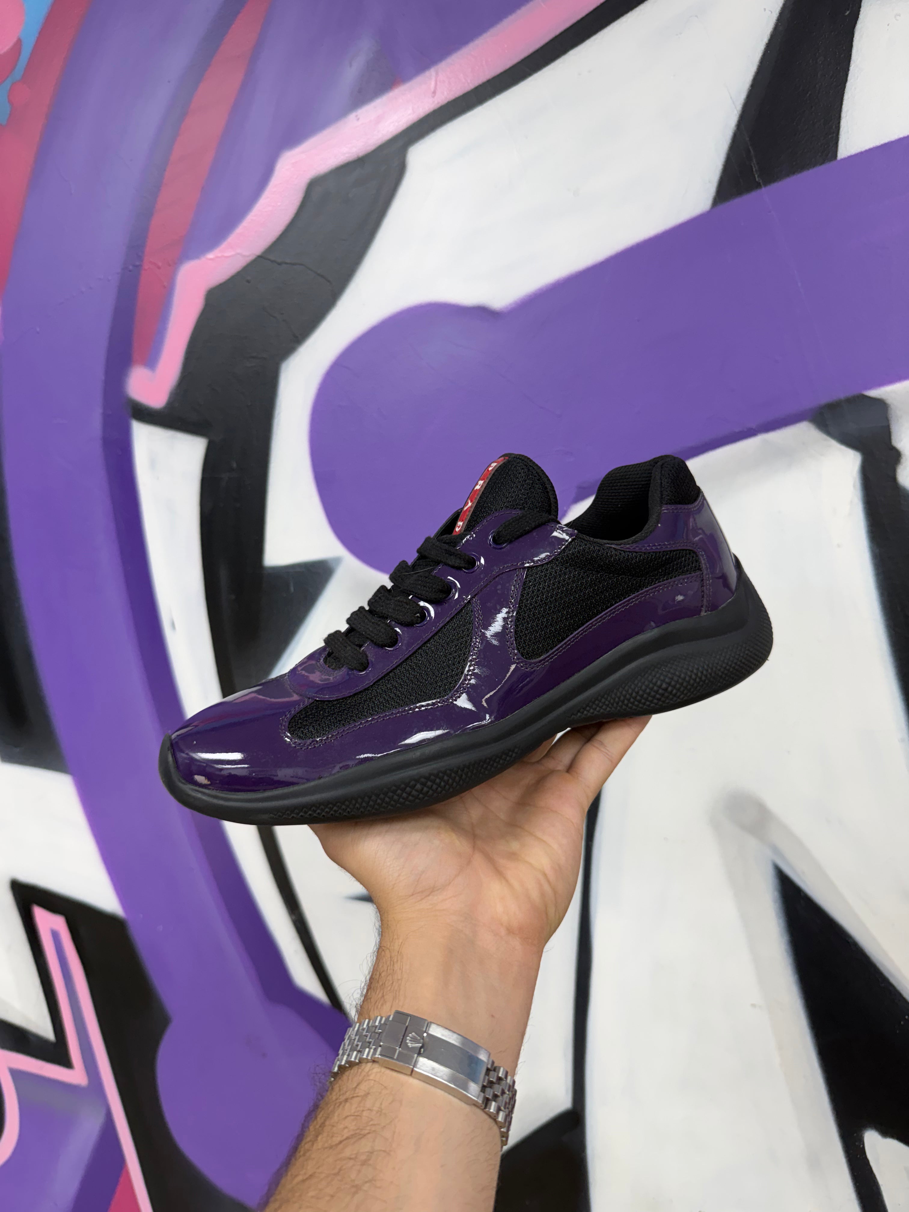 Prada Black Purple Cups Sneakers