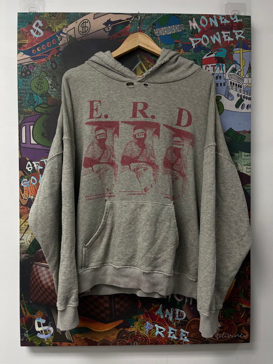 E.R.D You Are Nothing Grey Red Hoodie  Used