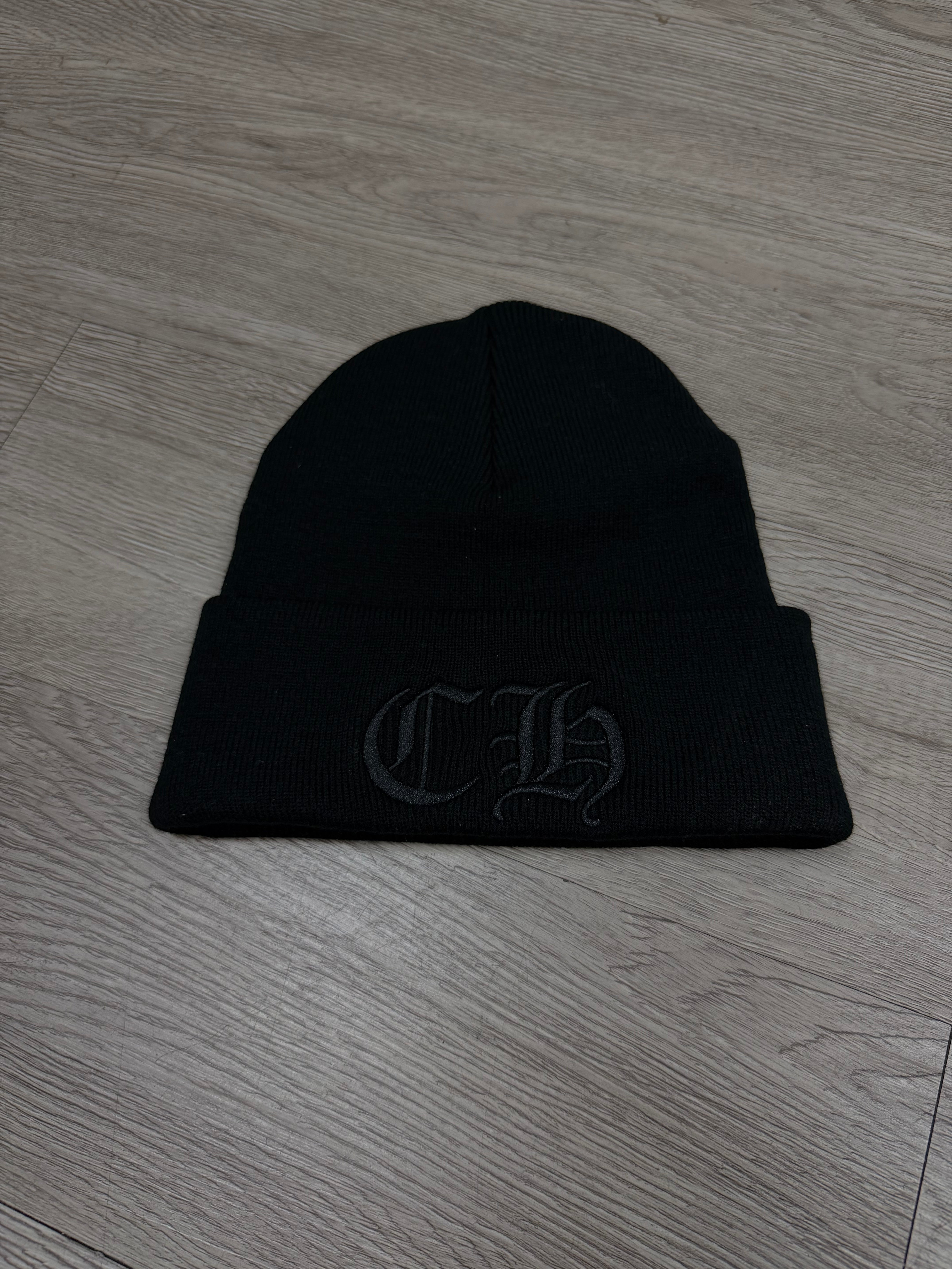 Chrome Hearts Black Tonal CH Logo Beanie