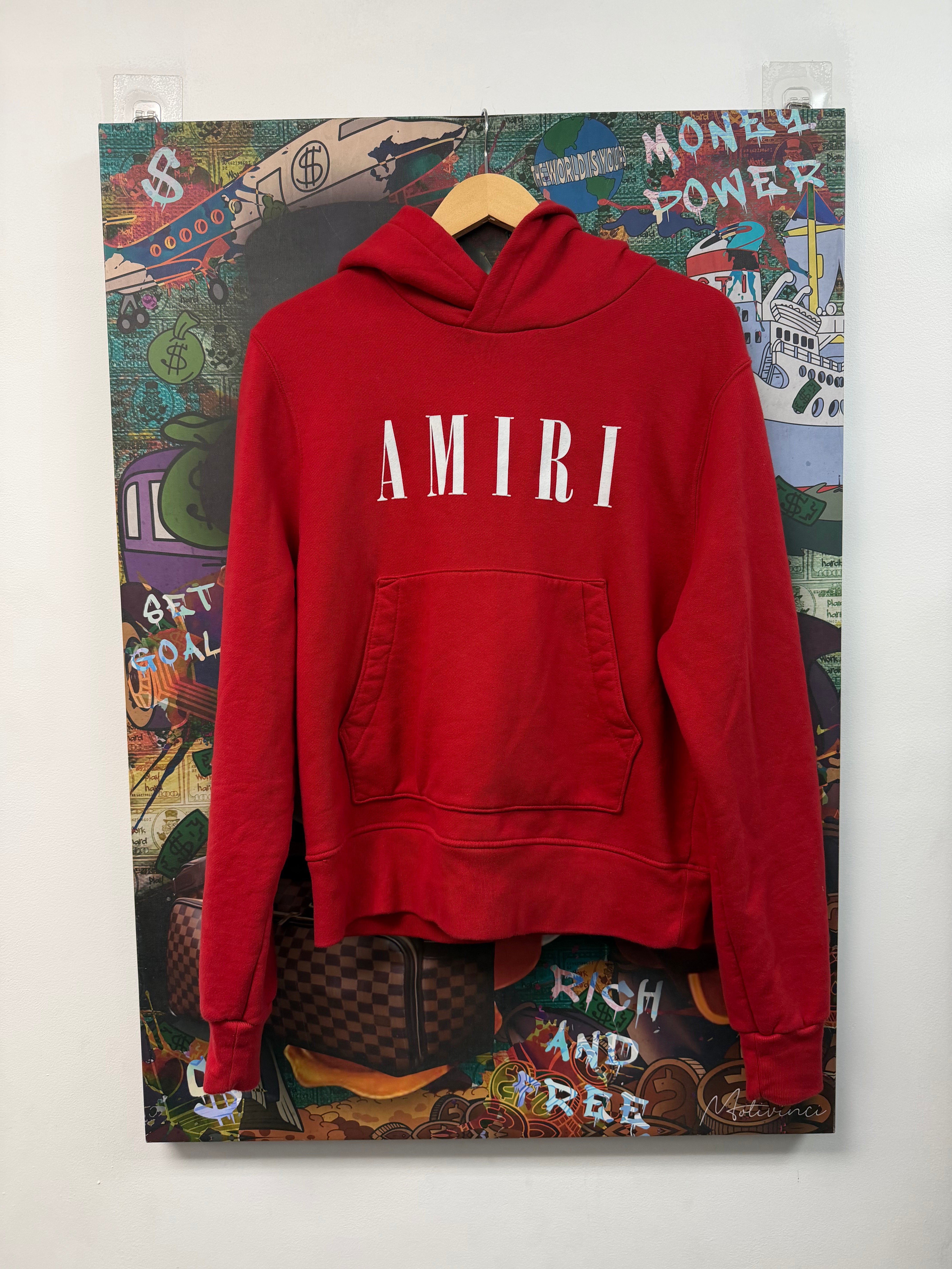 Amiri Red Core Logo Hoodie