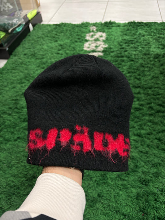 Sp5der Beanie Black Red Fur Used OS N/A