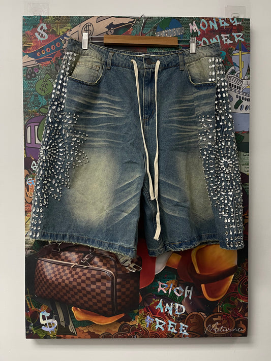 Vale Candy Jorts Light Wash Denim  New With Tags