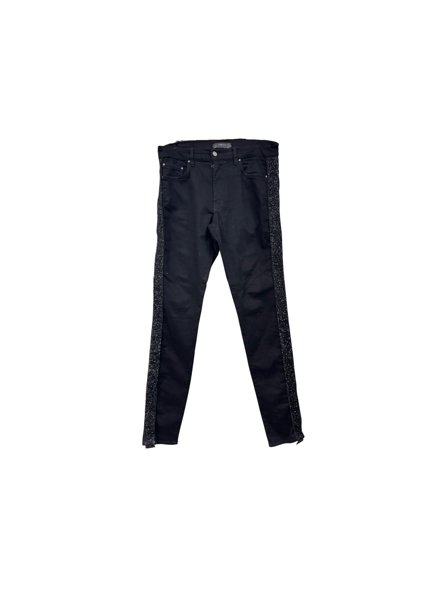 Amiri Crystal Stripe Black Jeans