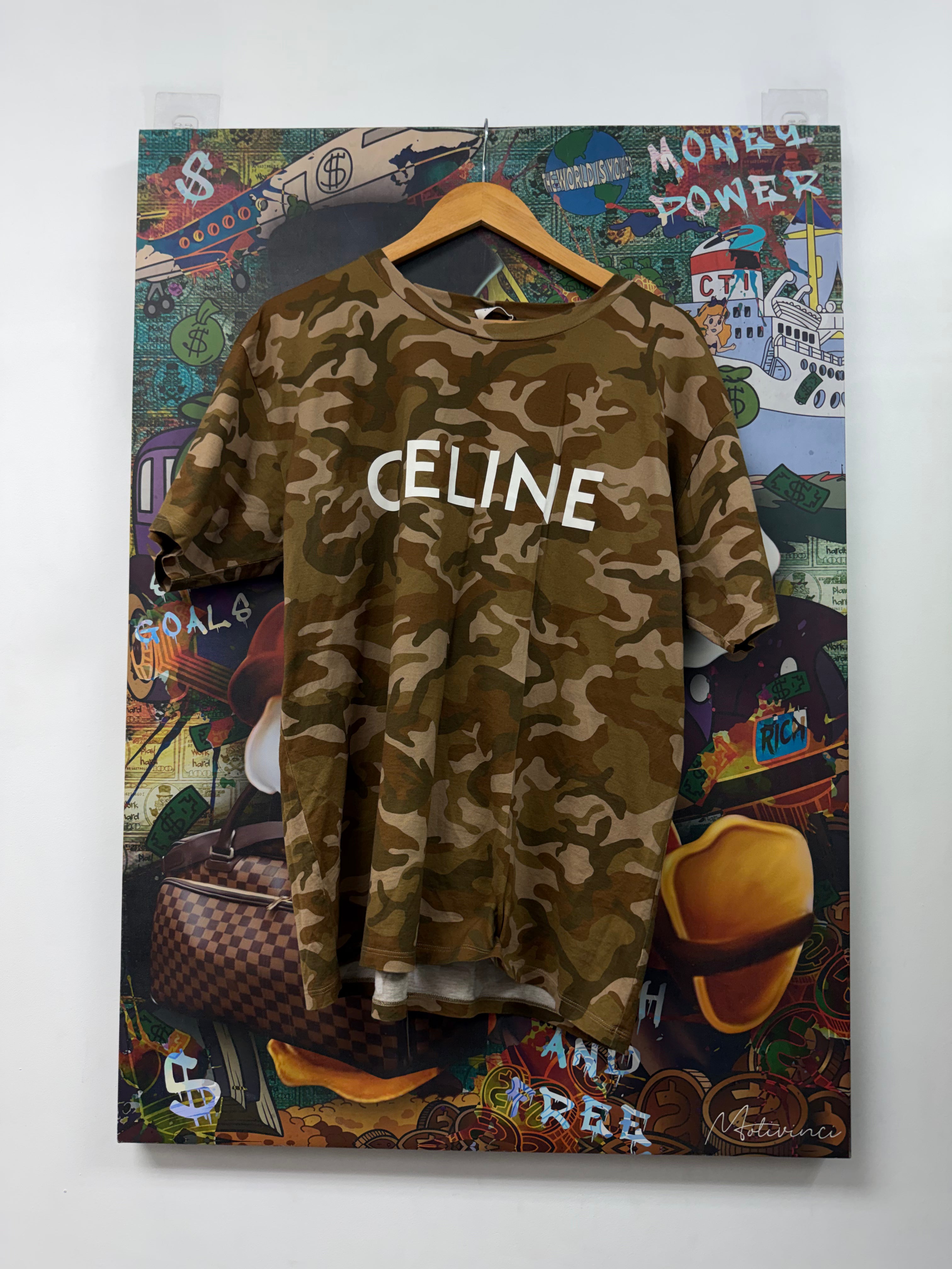 Celine Desert Camo White Core Logo Tee