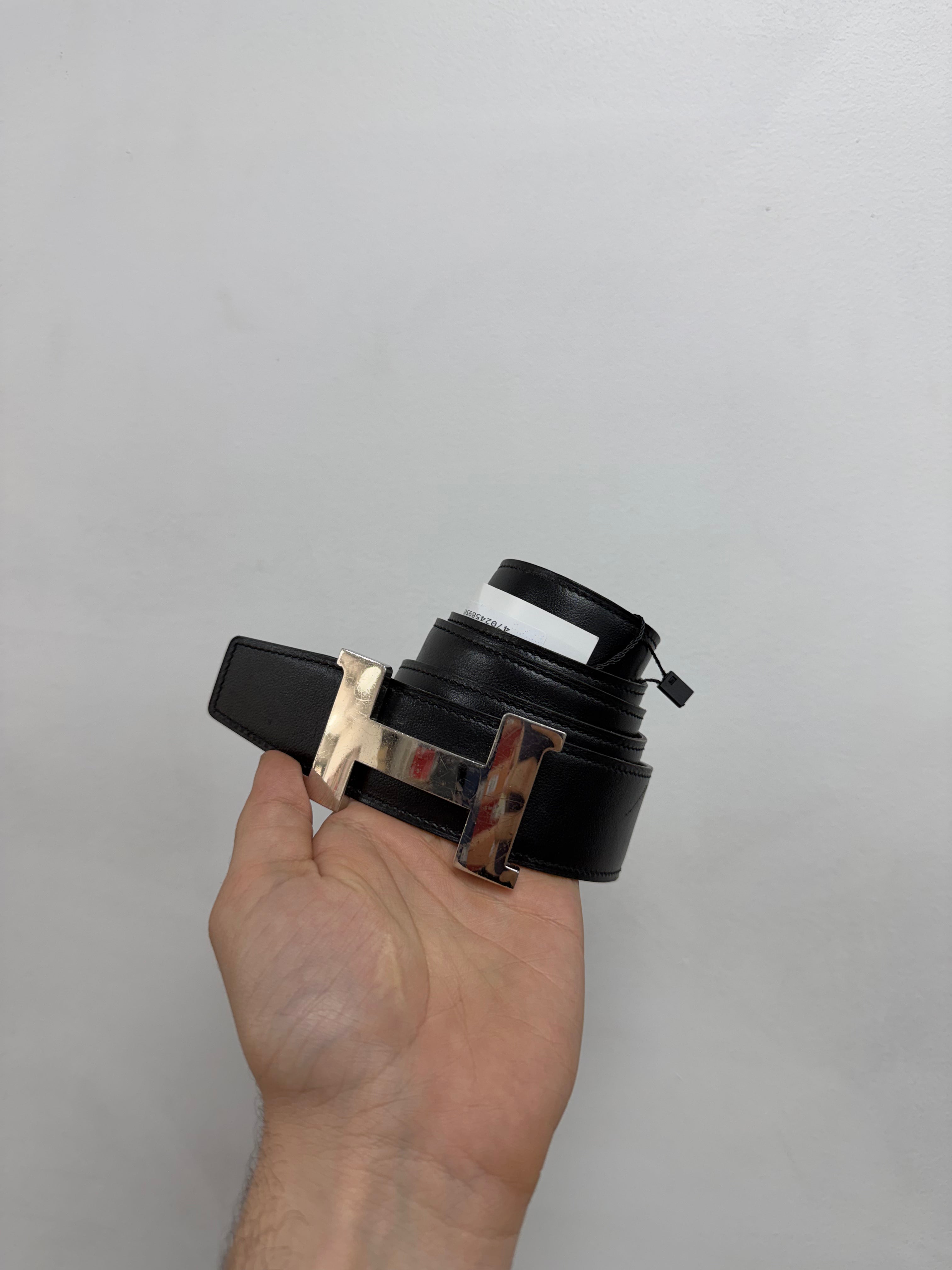 Hermes Black Silver H (100-40) Belt