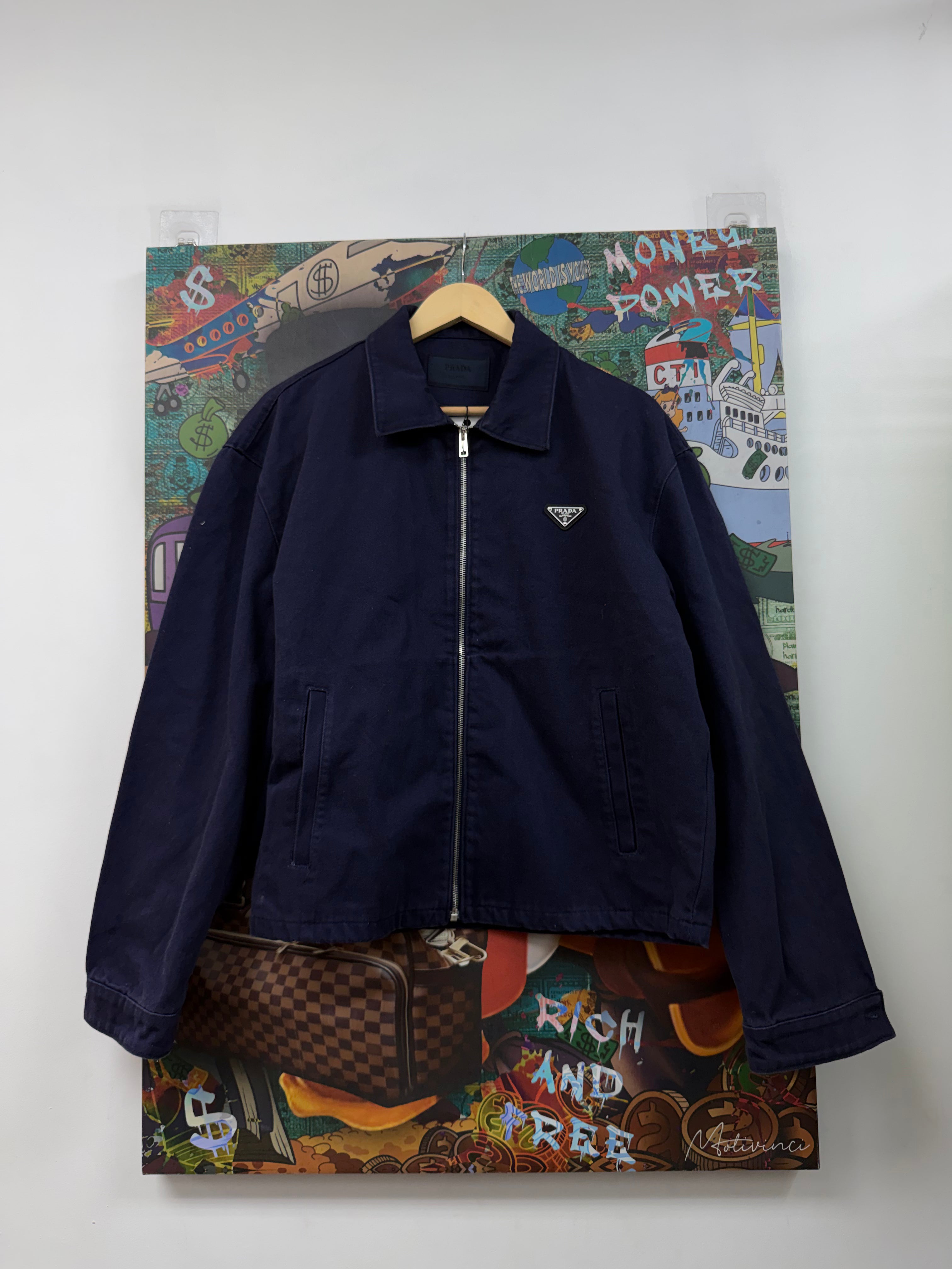 Prada Dark Blue Zip Up Denim Jacket